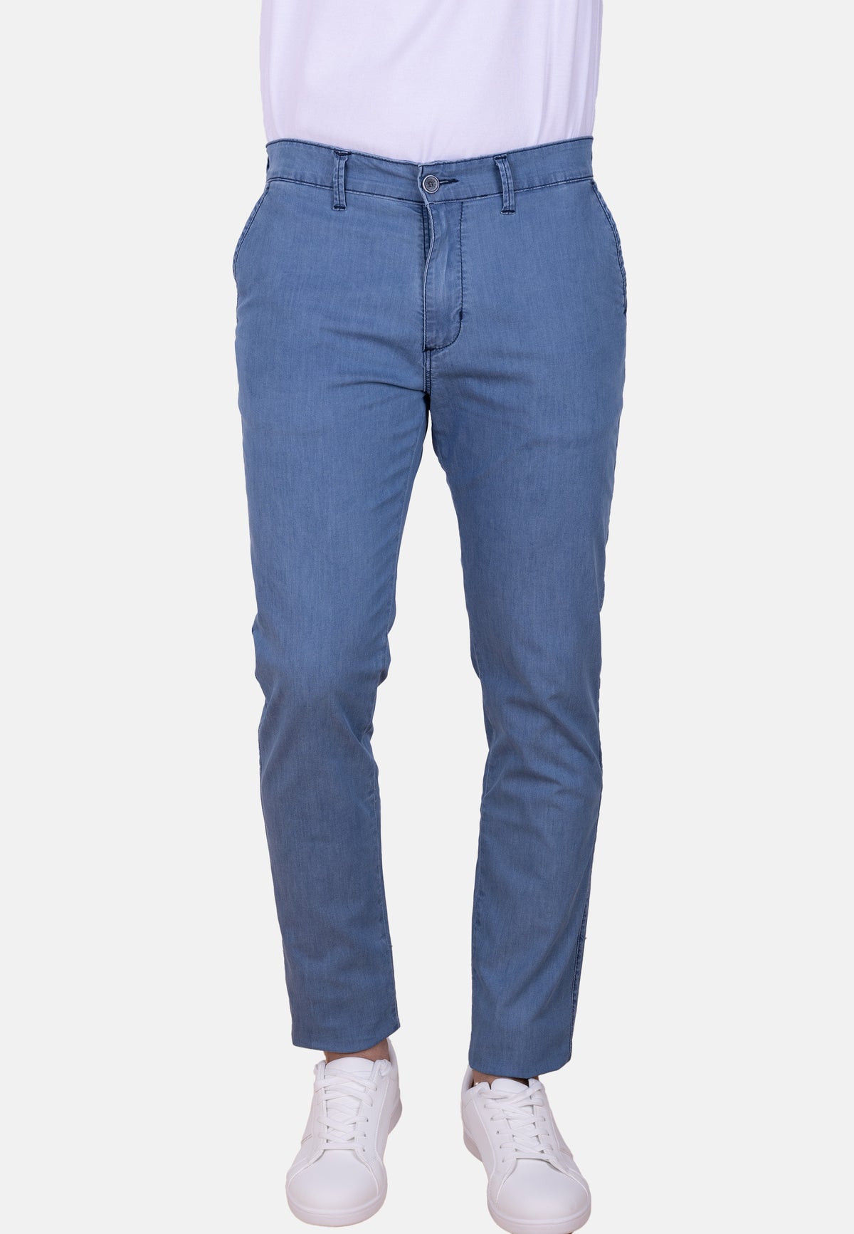 Pantalón chino efecto vaquero bleach tencel