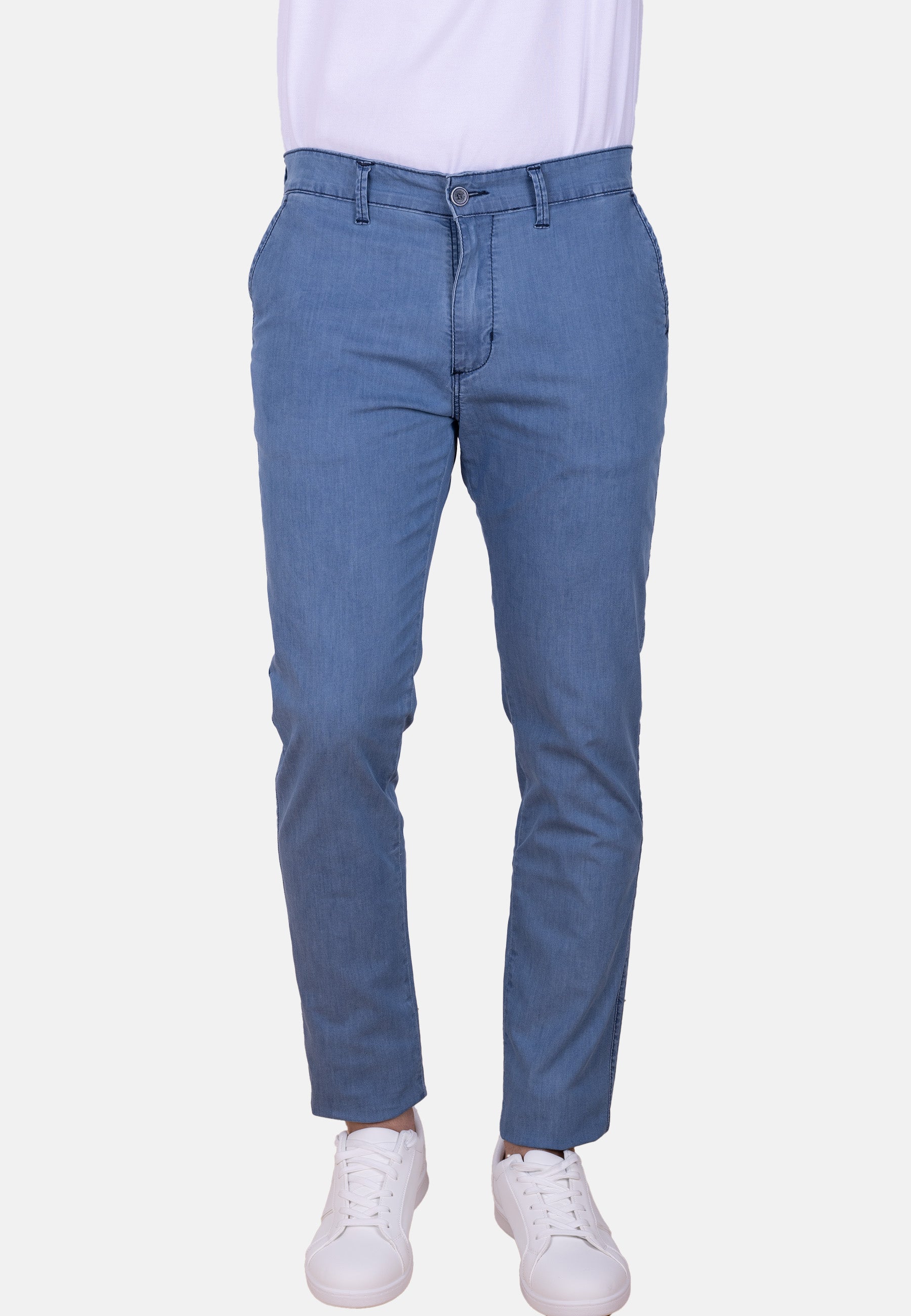 Pantalón chino efecto vaquero bleach tencel