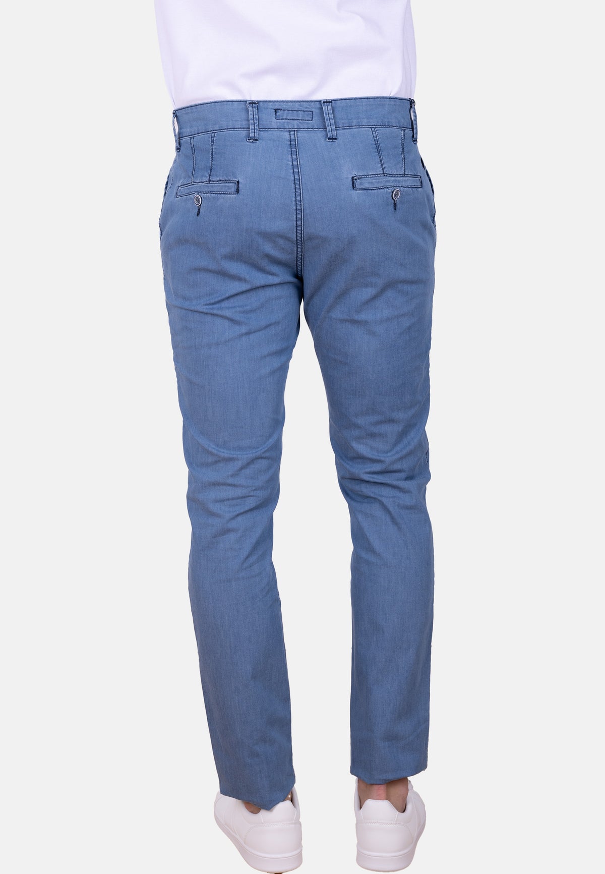 Pantalón chino efecto vaquero bleach tencel