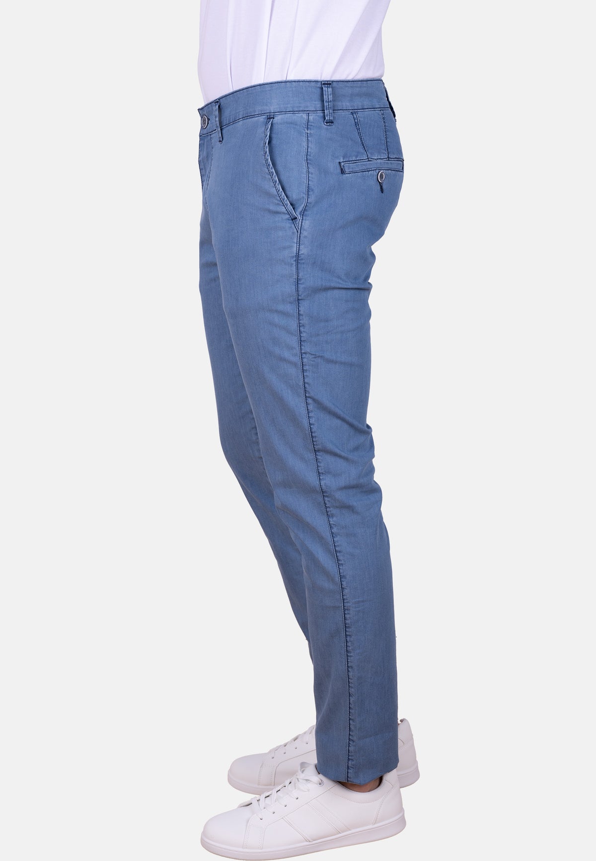 Pantalón chino efecto vaquero bleach tencel