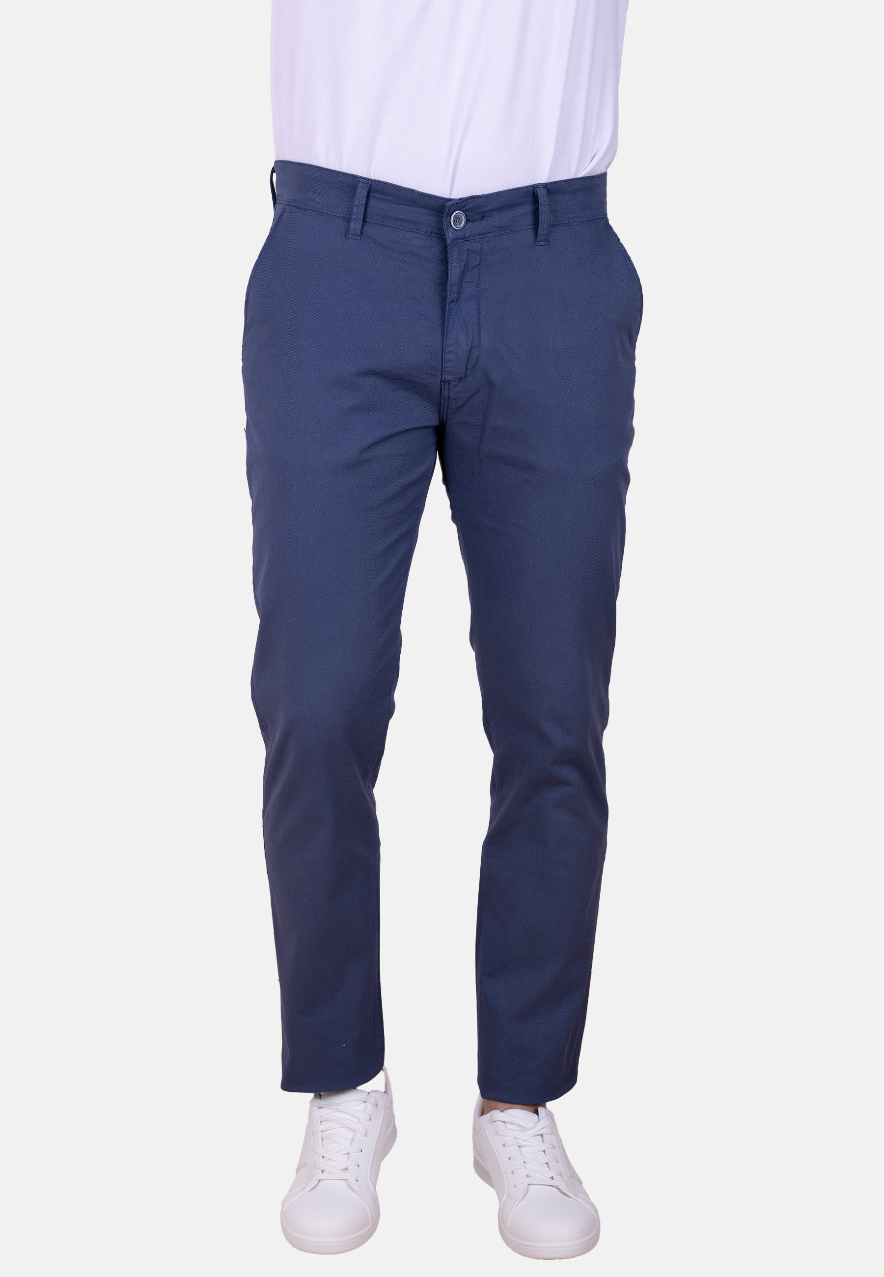 Pantalón chino estructurado color azul petróleo