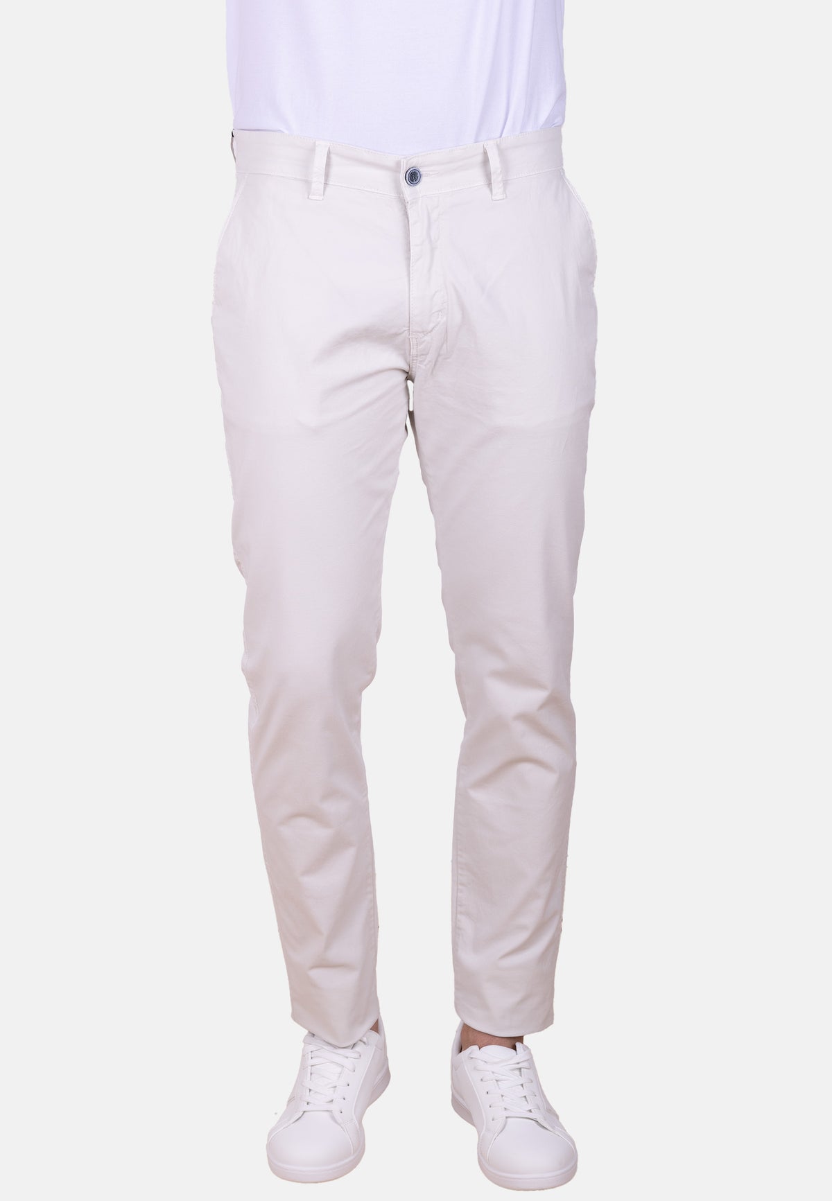 Pantalón chino estructurado color crudo