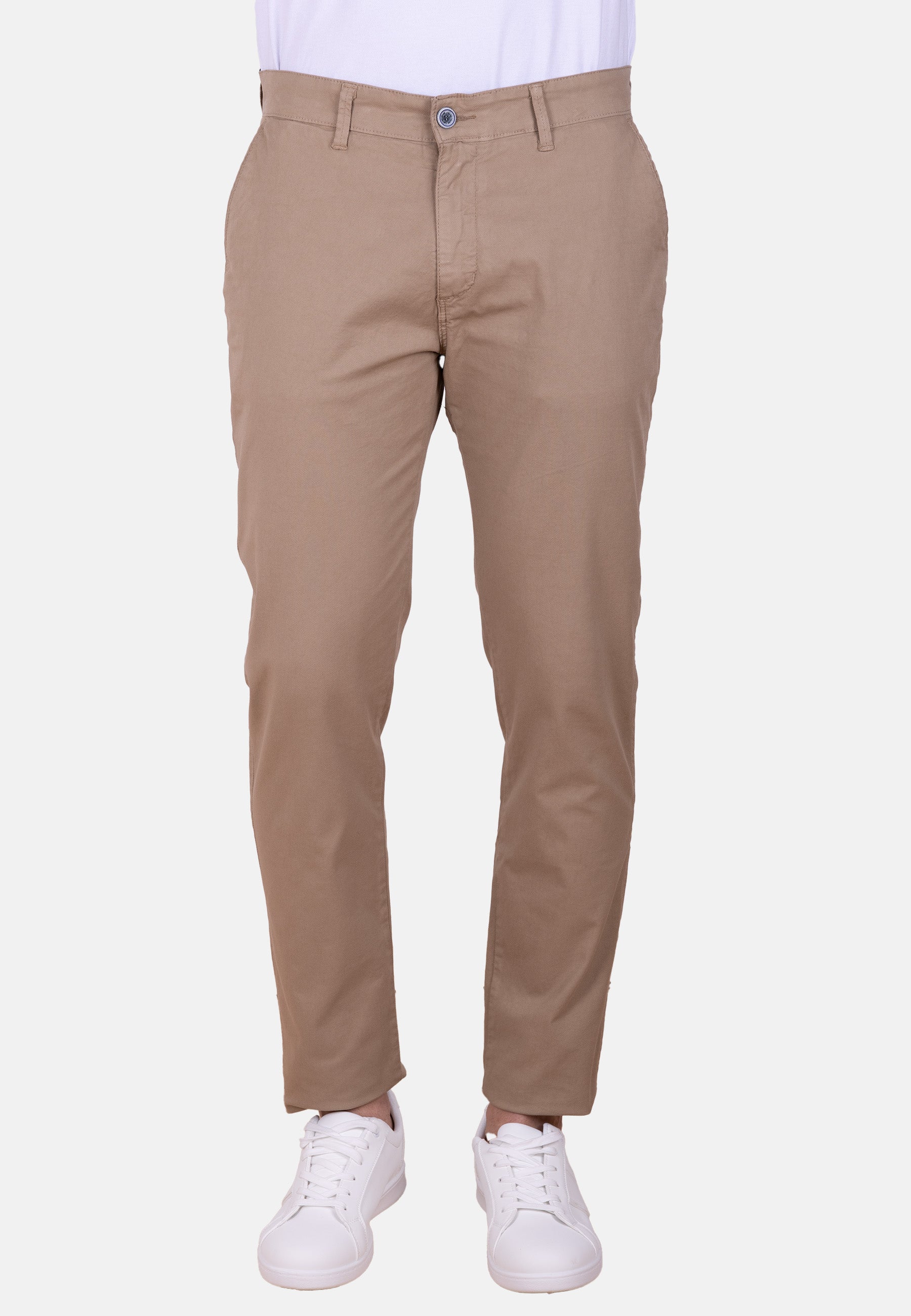 Pantalón chino estructurado color camel