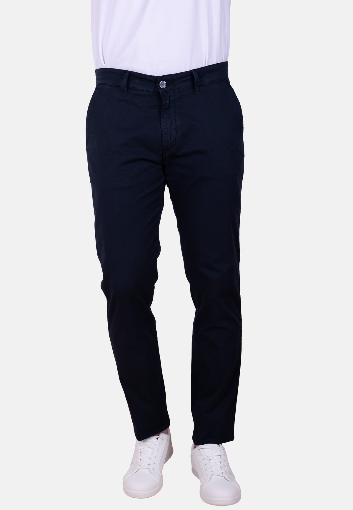 Pantalón chino estructurado color azul marino