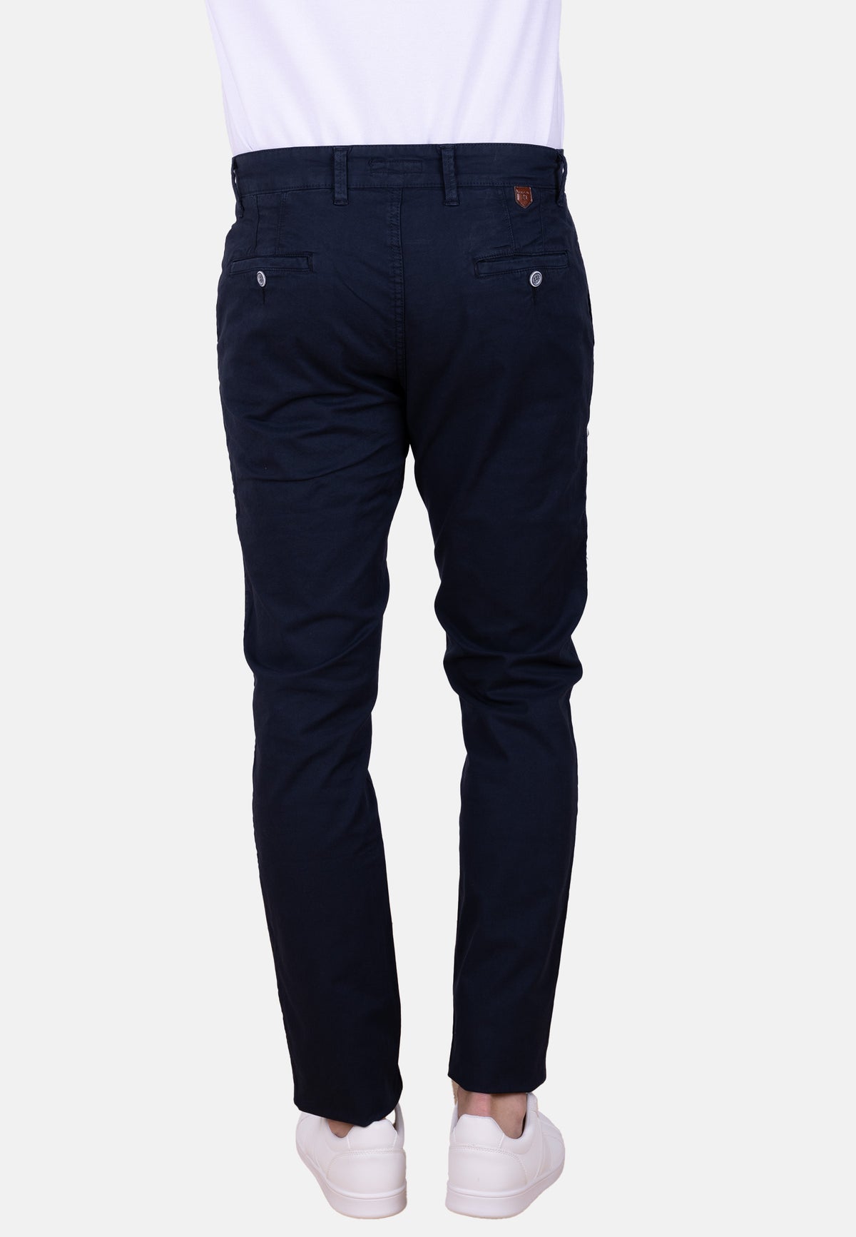 Pantalón chino estructurado color azul marino