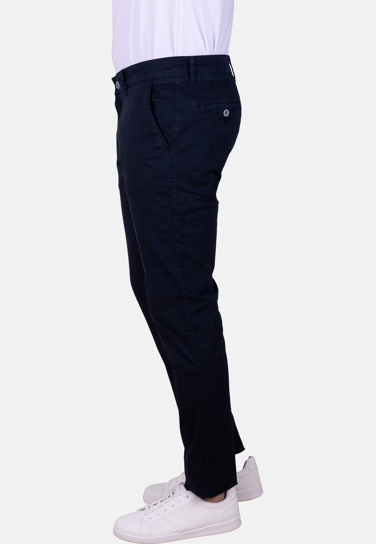 Pantalón chino estructurado color azul marino