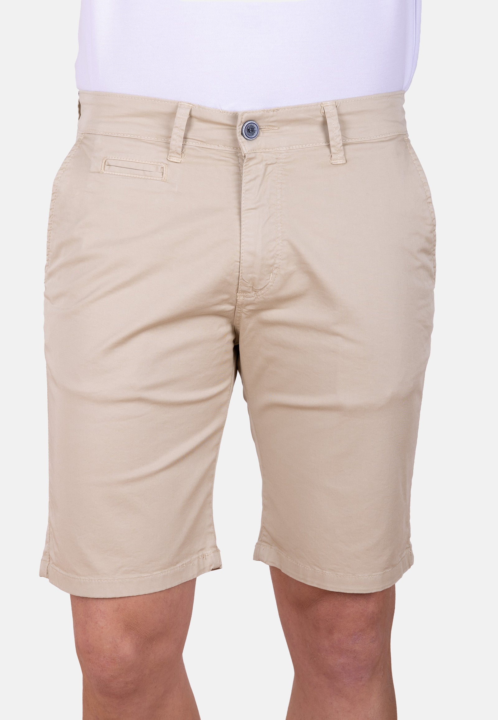 Bermuda chino beige básica tejido fino y ajuste