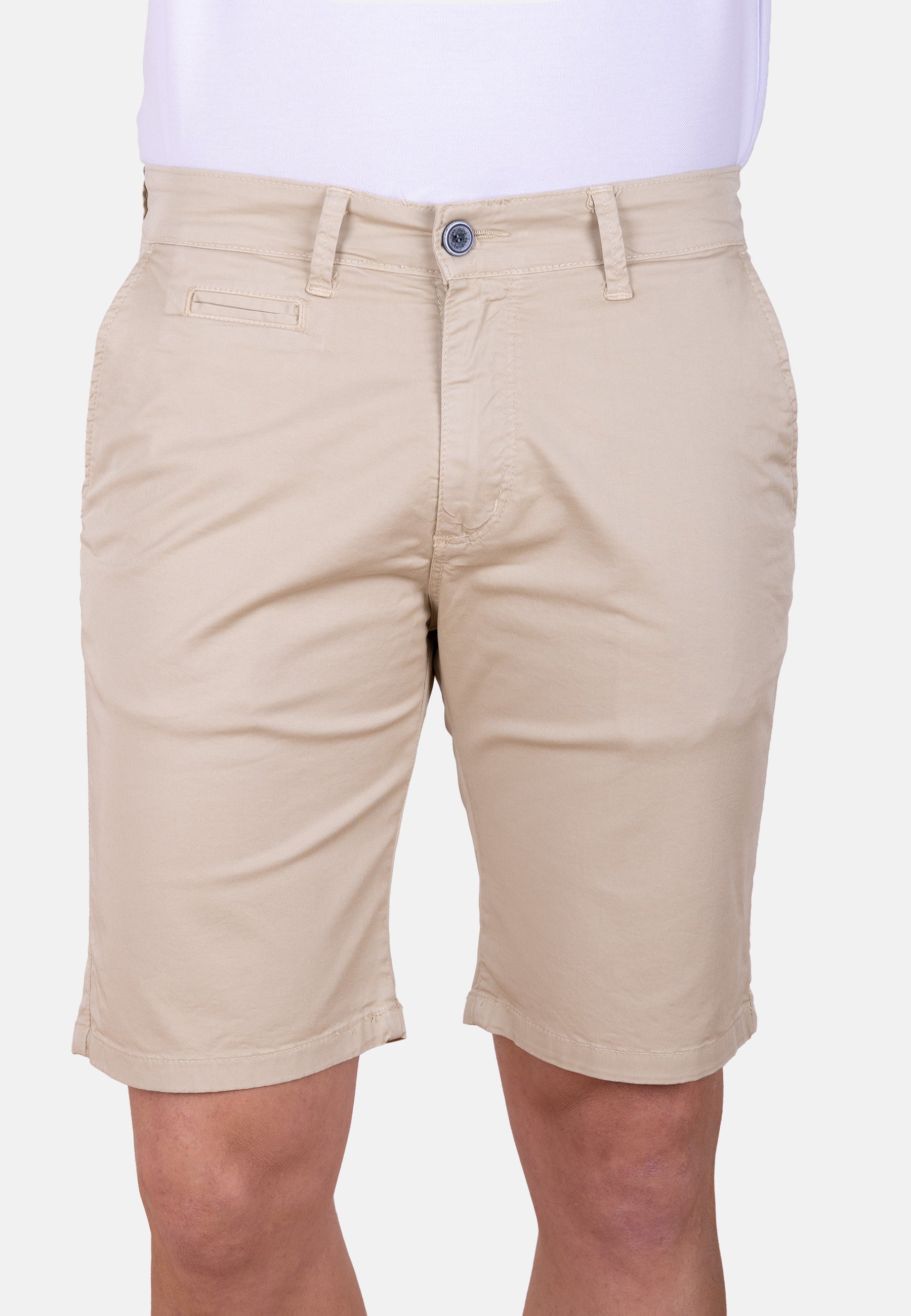 Bermuda chino beige básica tejido fino y ajuste