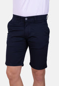 Bermuda chino azul marino básica tejido fino y ajuste