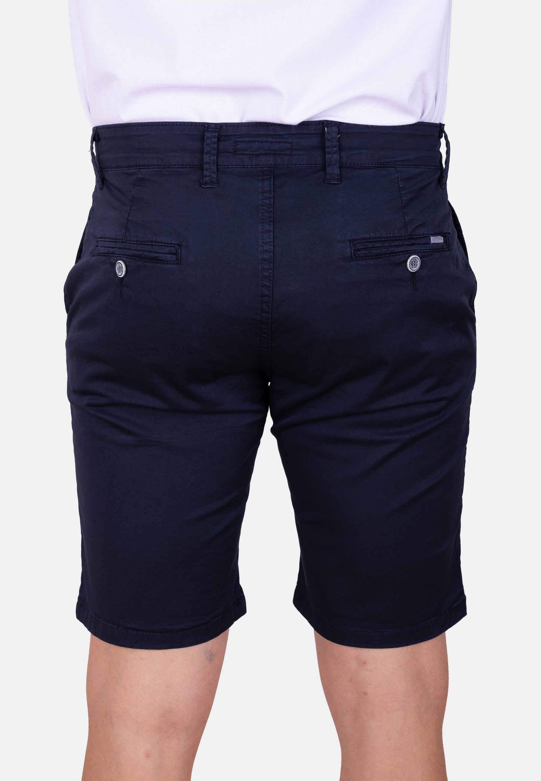 Bermuda chino azul marino básica tejido fino y ajuste