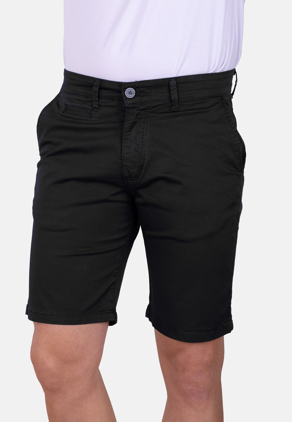 Bermuda chino negro básica tejido fino y ajuste
