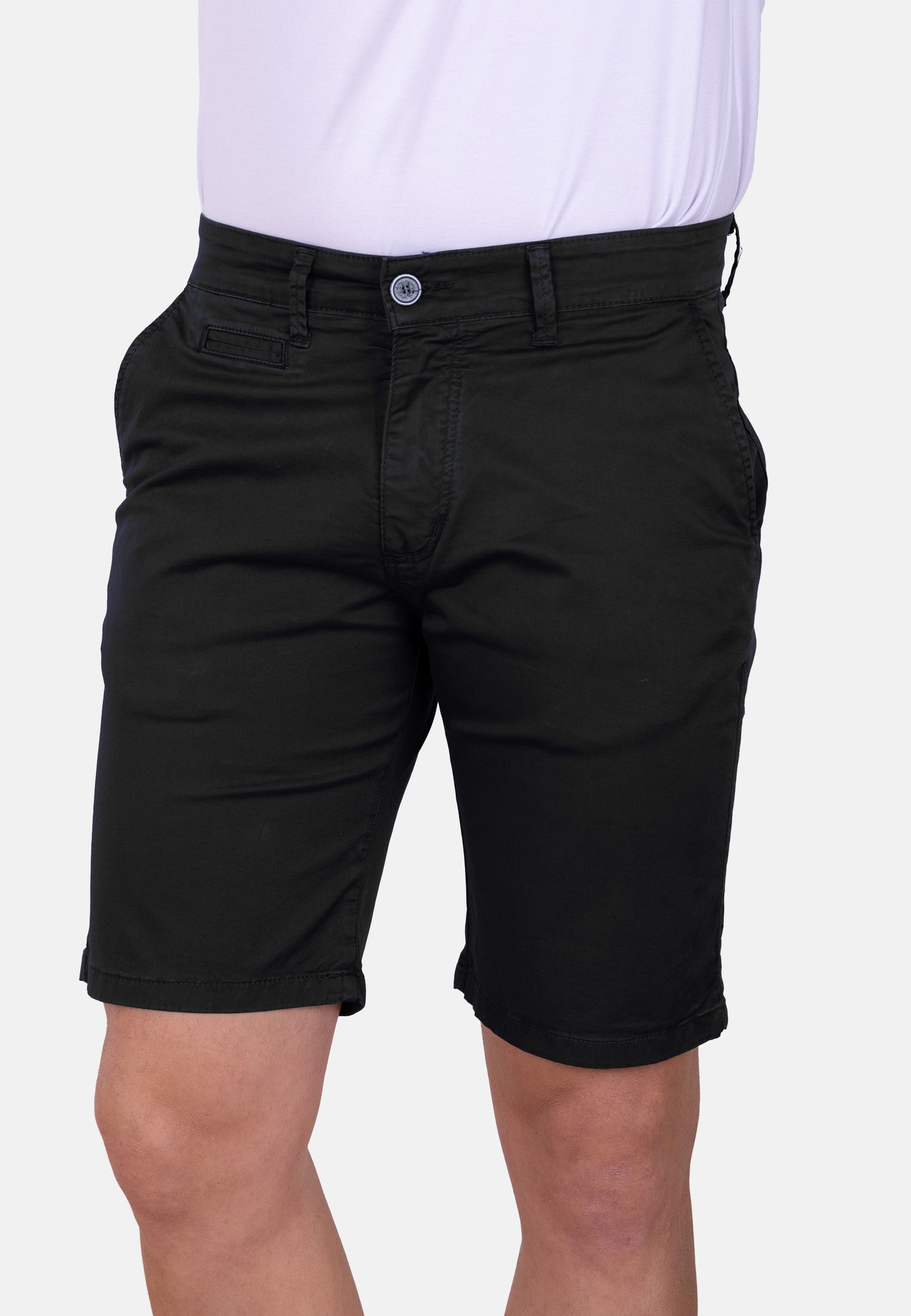 Bermuda chino negro básica tejido fino y ajuste