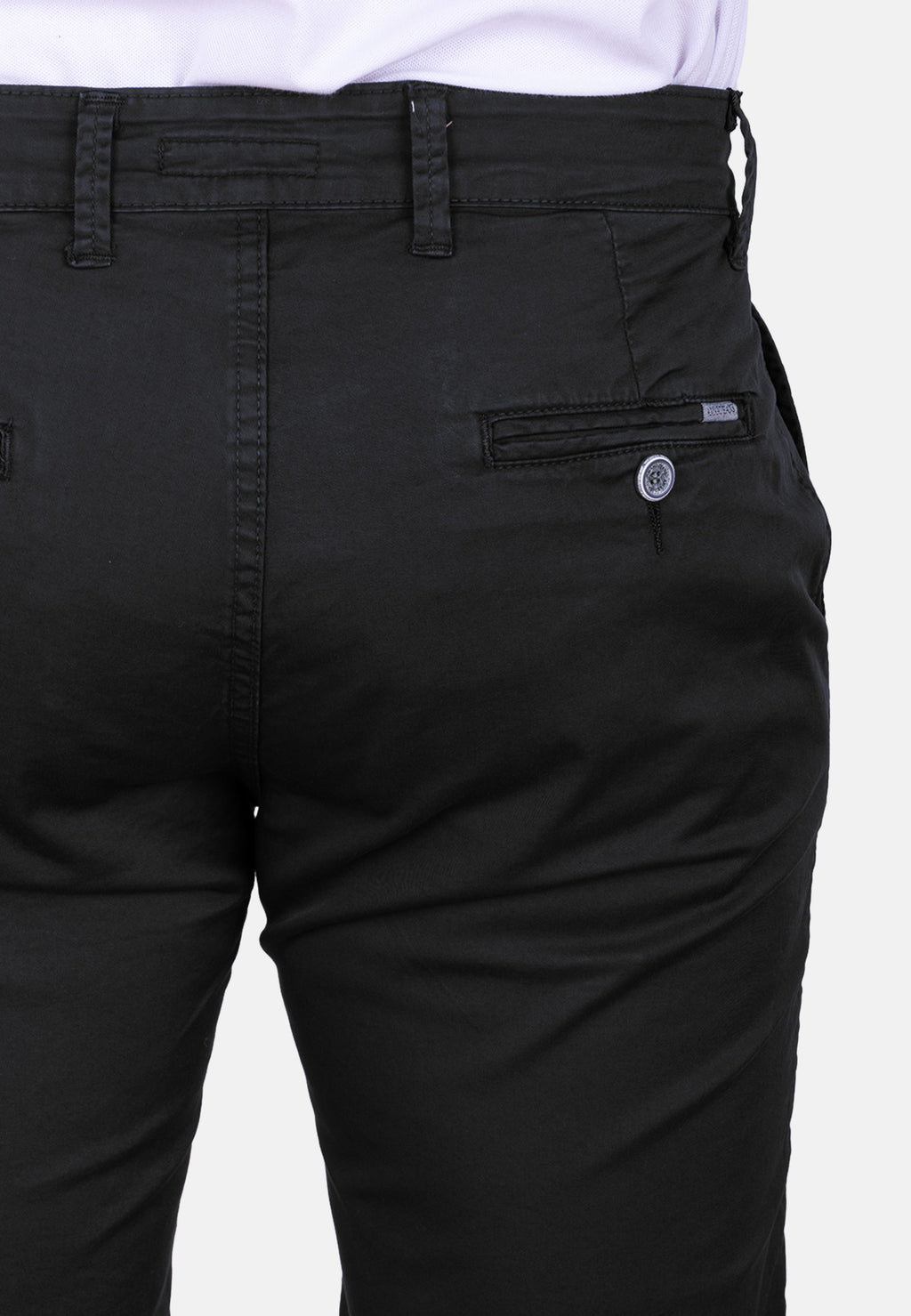Bermuda chino negro básica tejido fino y ajuste