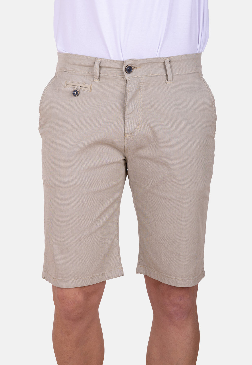 Bermuda chino beige micropunto elástico