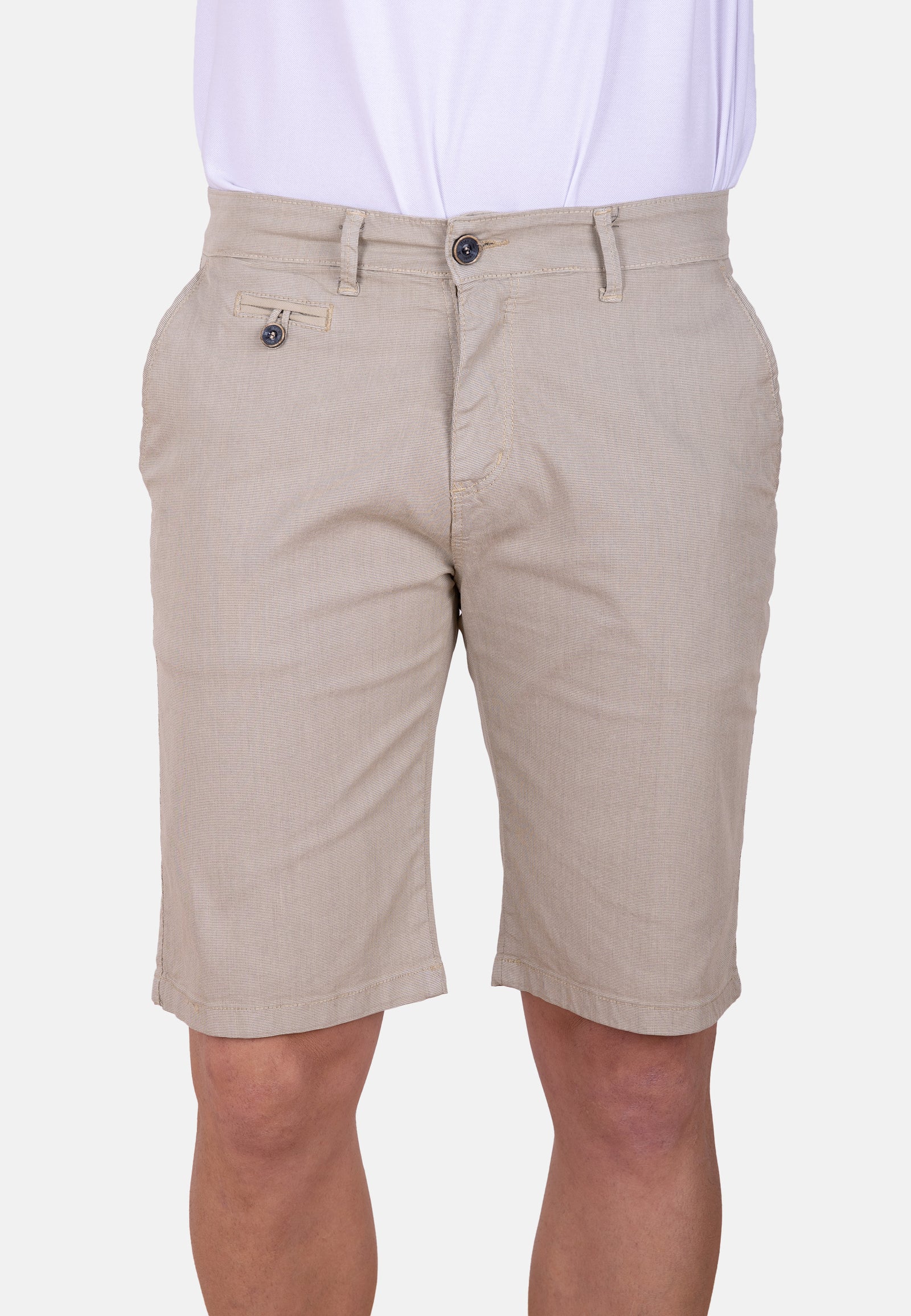Bermuda chino beige micropunto elástico