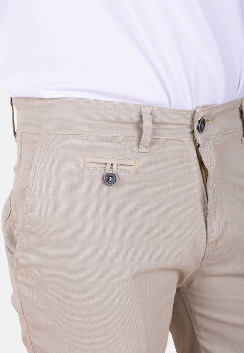 Bermuda chino beige micropunto elástico