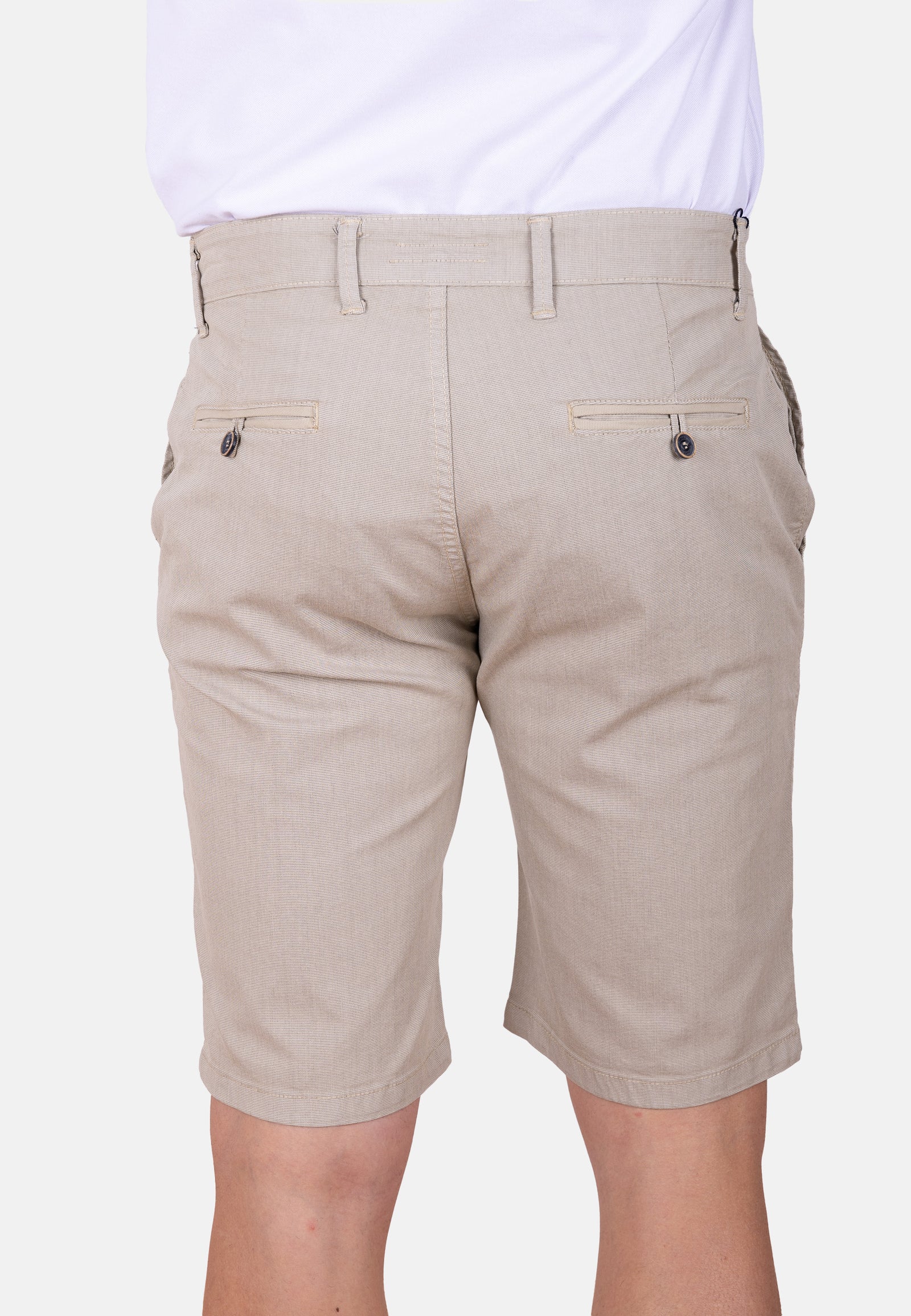 Bermuda chino beige micropunto elástico
