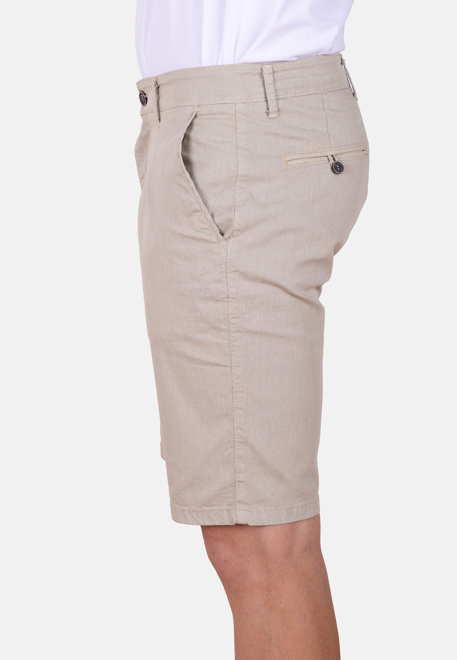 Bermuda chino beige micropunto elástico
