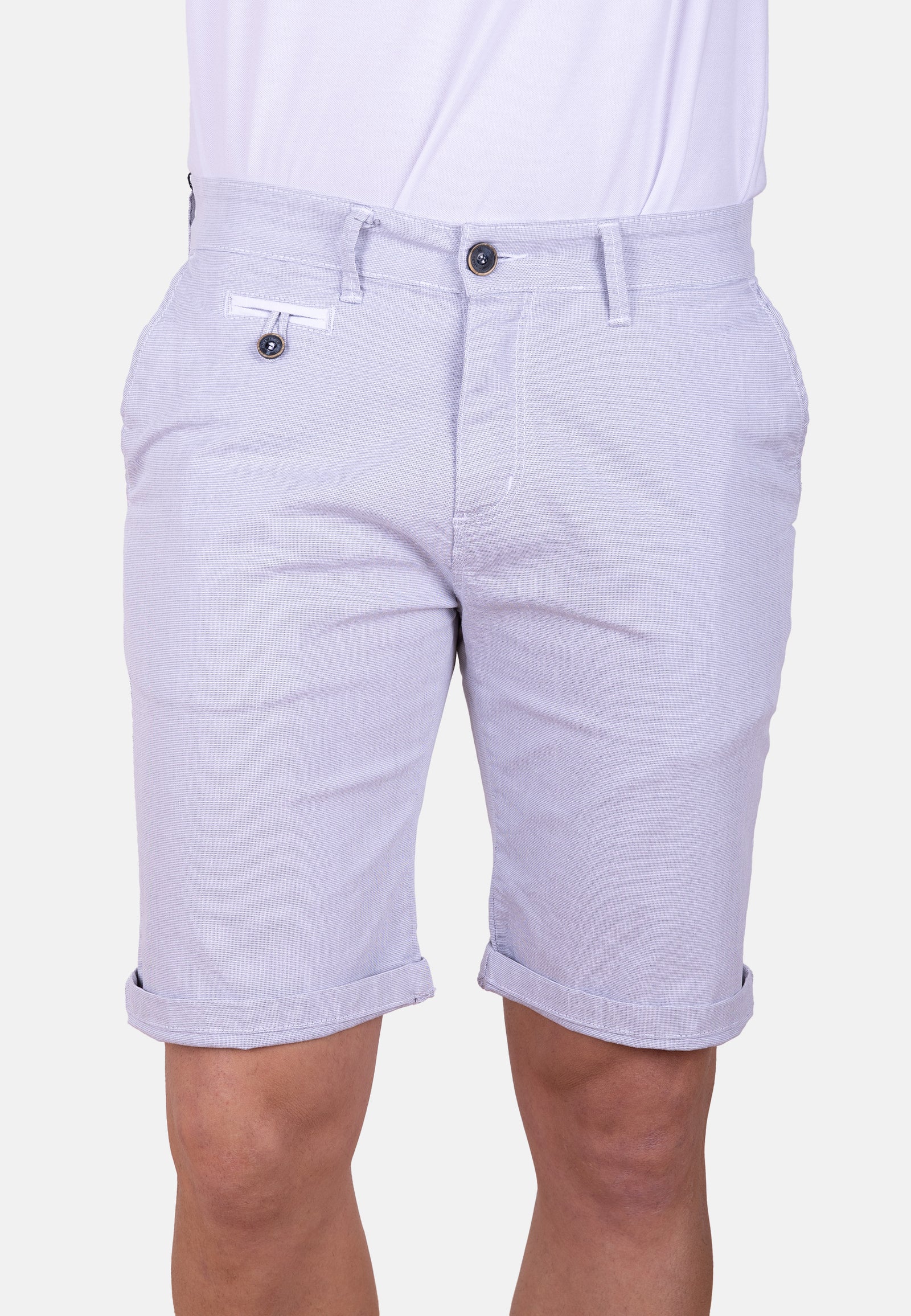 Bermuda chino blanco micropunto elástico