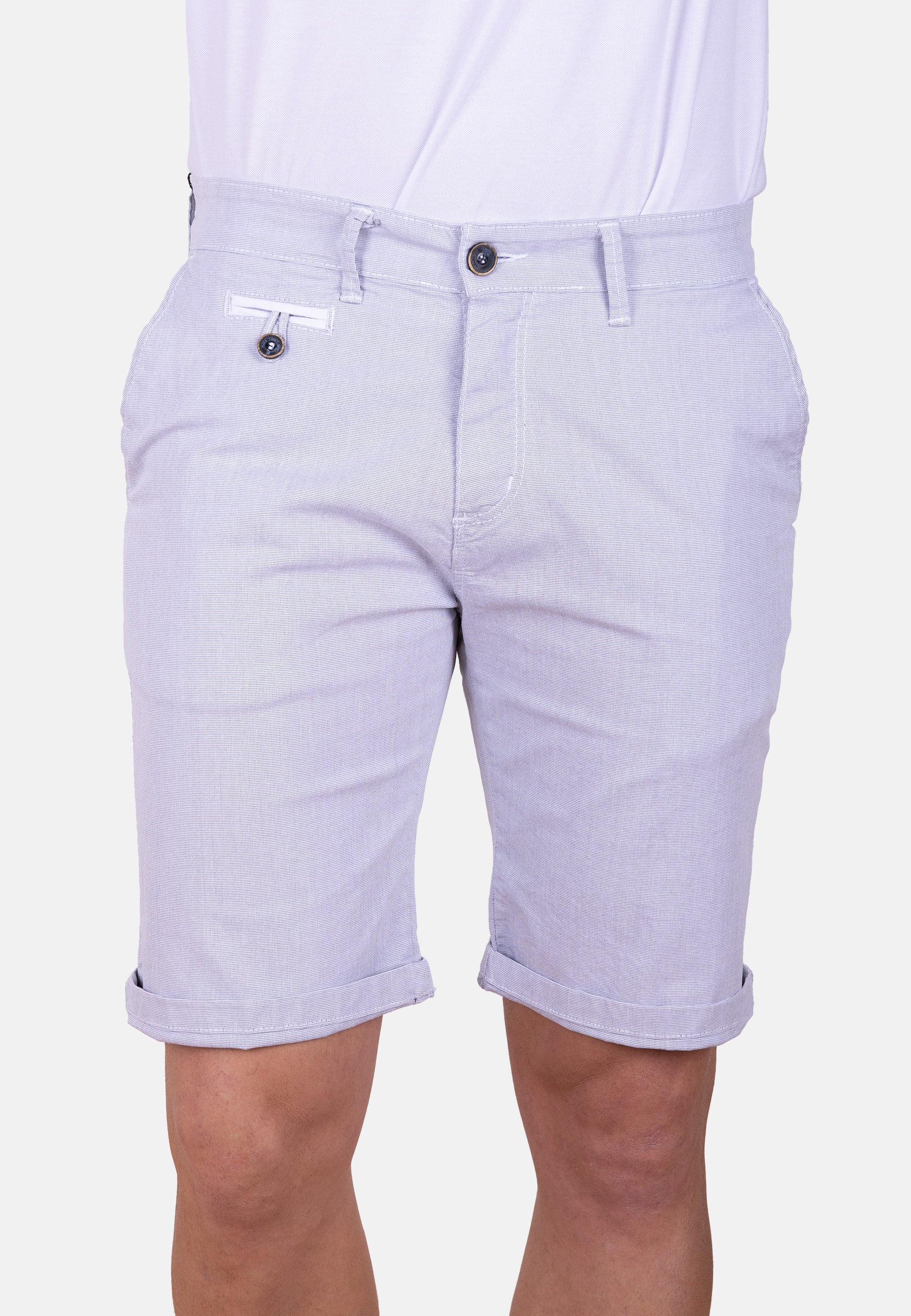 Bermuda chino blanco micropunto elástico