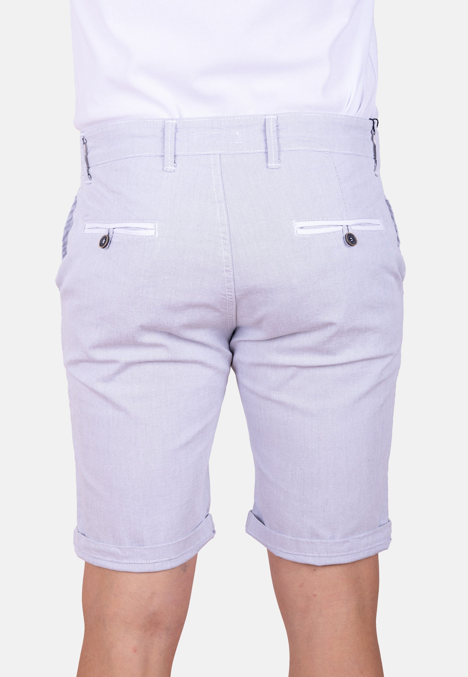 Bermuda chino blanco micropunto elástico