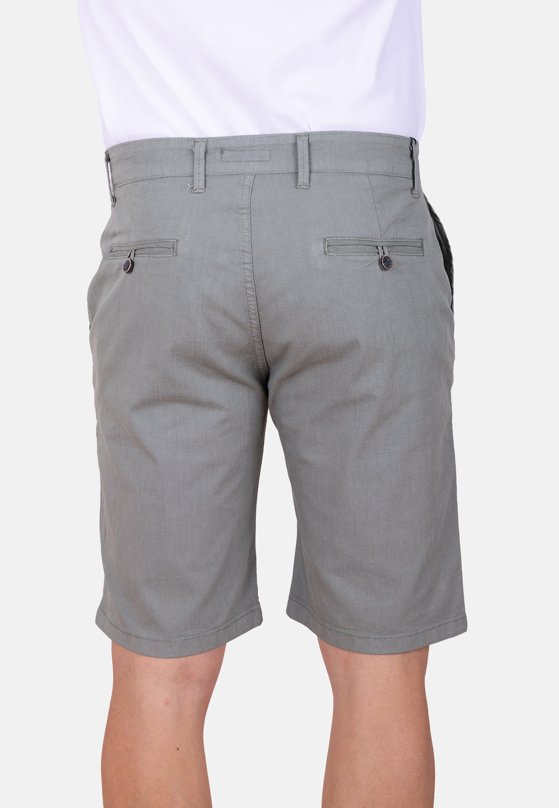 Bermuda chino verde micropunto elástico