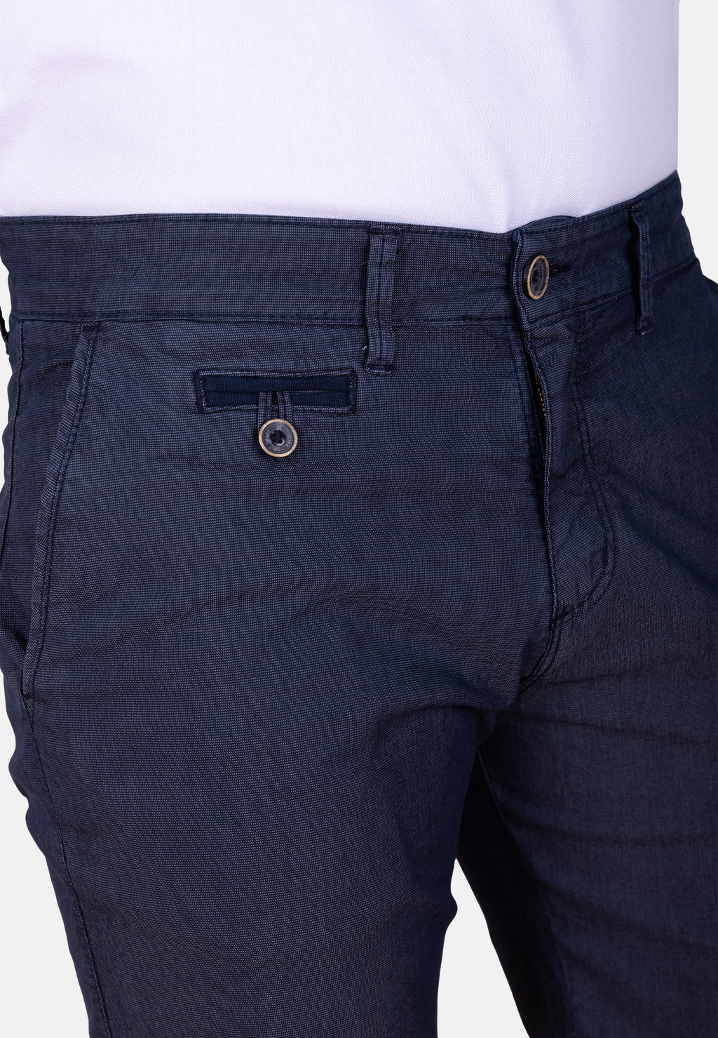 Bermuda chino azul marino micropunto elástico