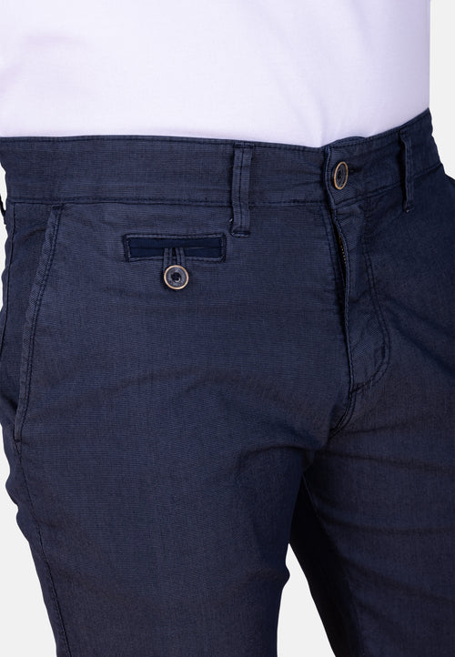 Bermuda chino azul marino micropunto elástico