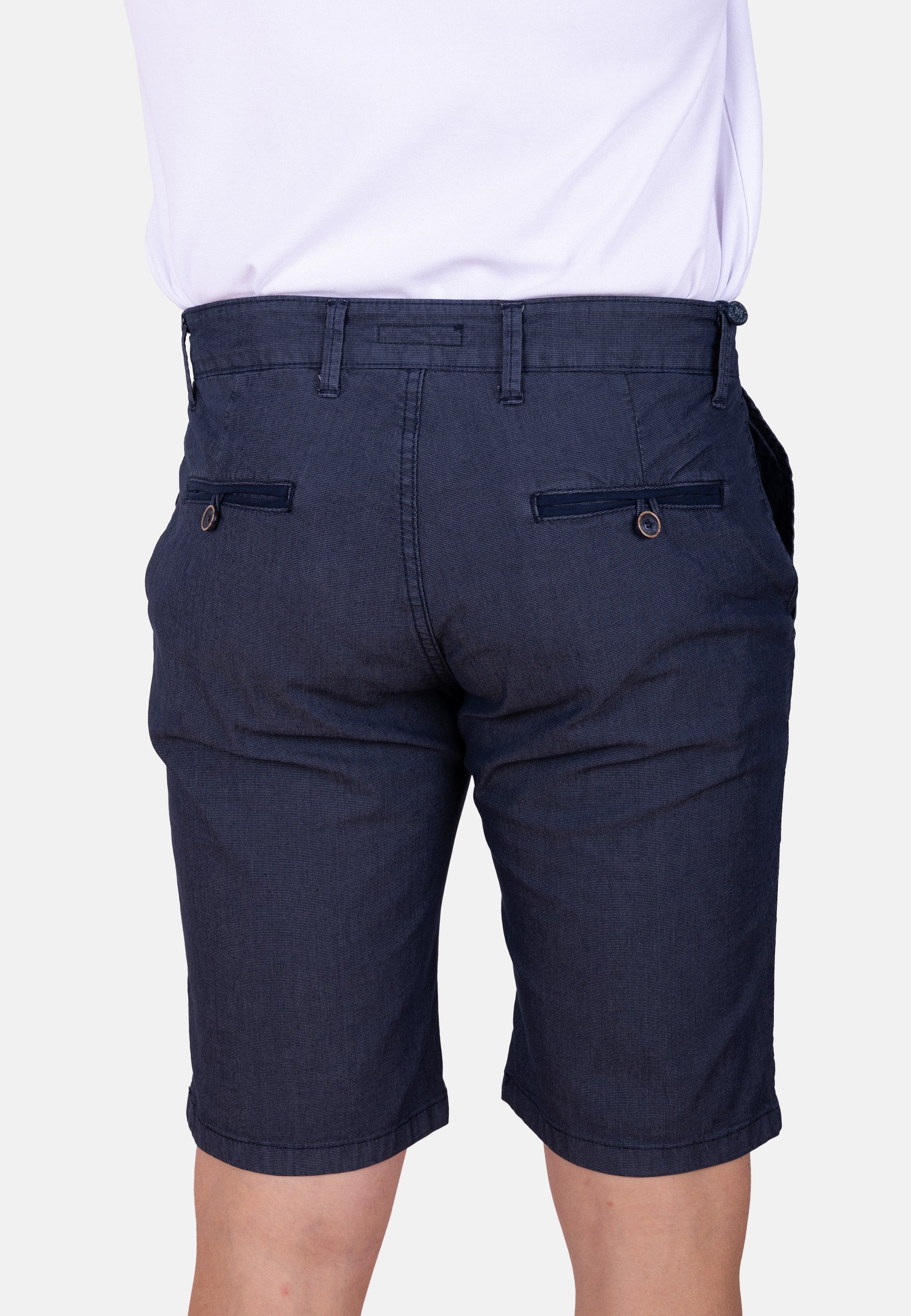 Bermuda chino azul marino micropunto elástico