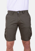 Bermuda cargo kaki de gabardina fina acabado casual