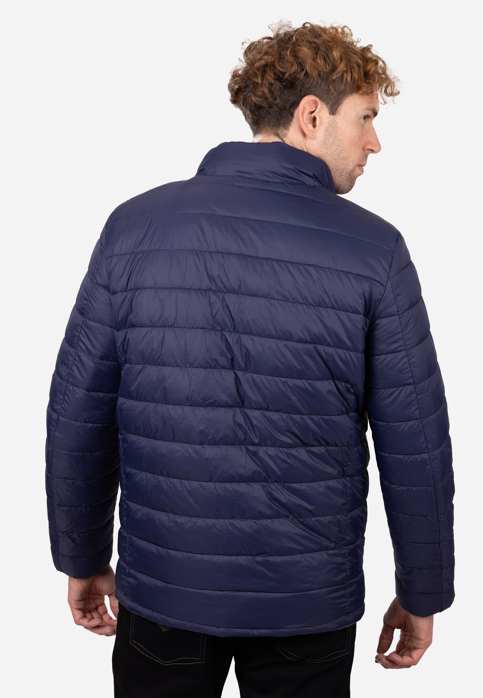 Chaquetón Reversible Hombre Azul–Gris con Capucha Ligero, Térmico y Resistente al Viento