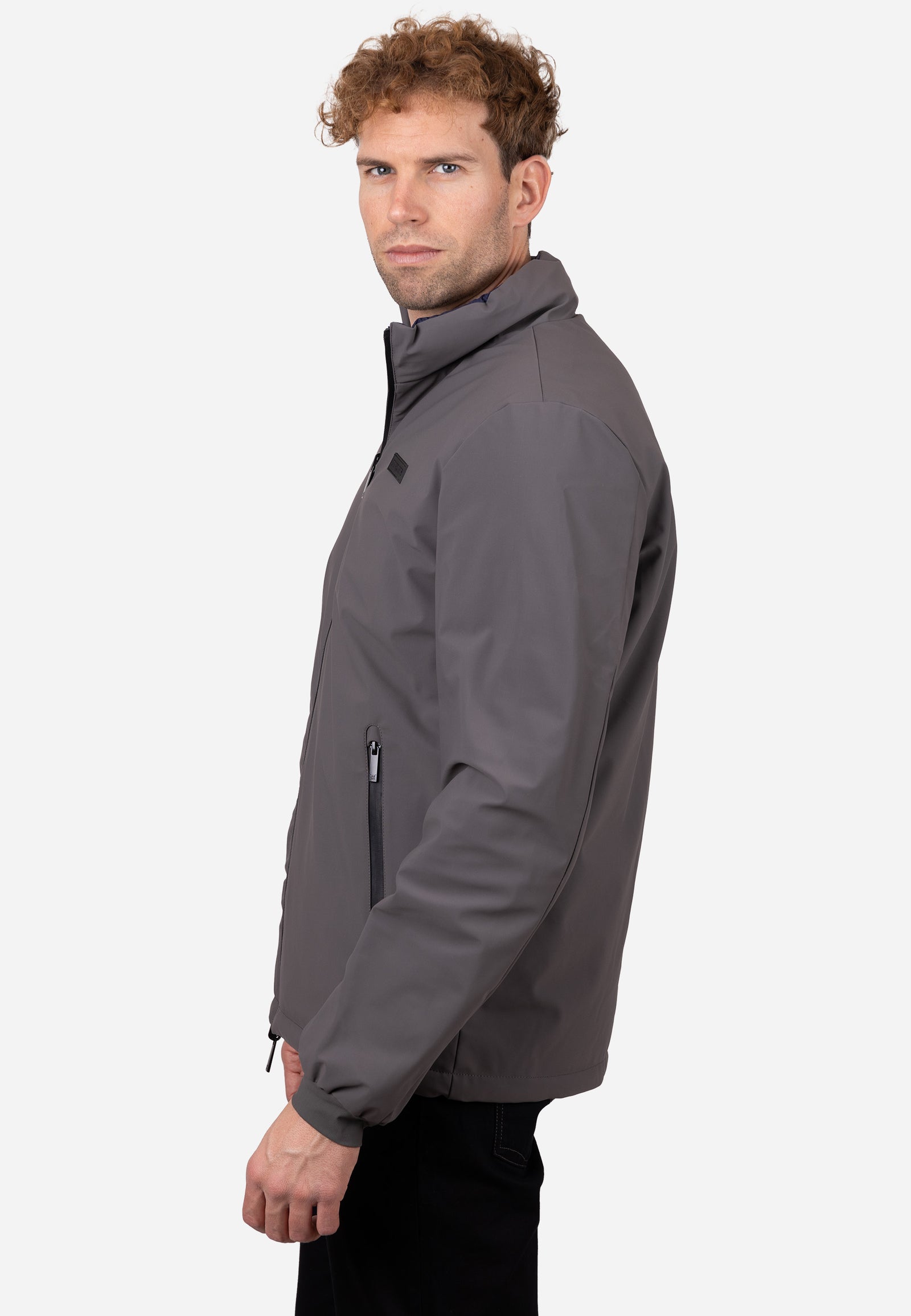Chaquetón Reversible Hombre Azul–Gris con Capucha Ligero, Térmico y Resistente al Viento