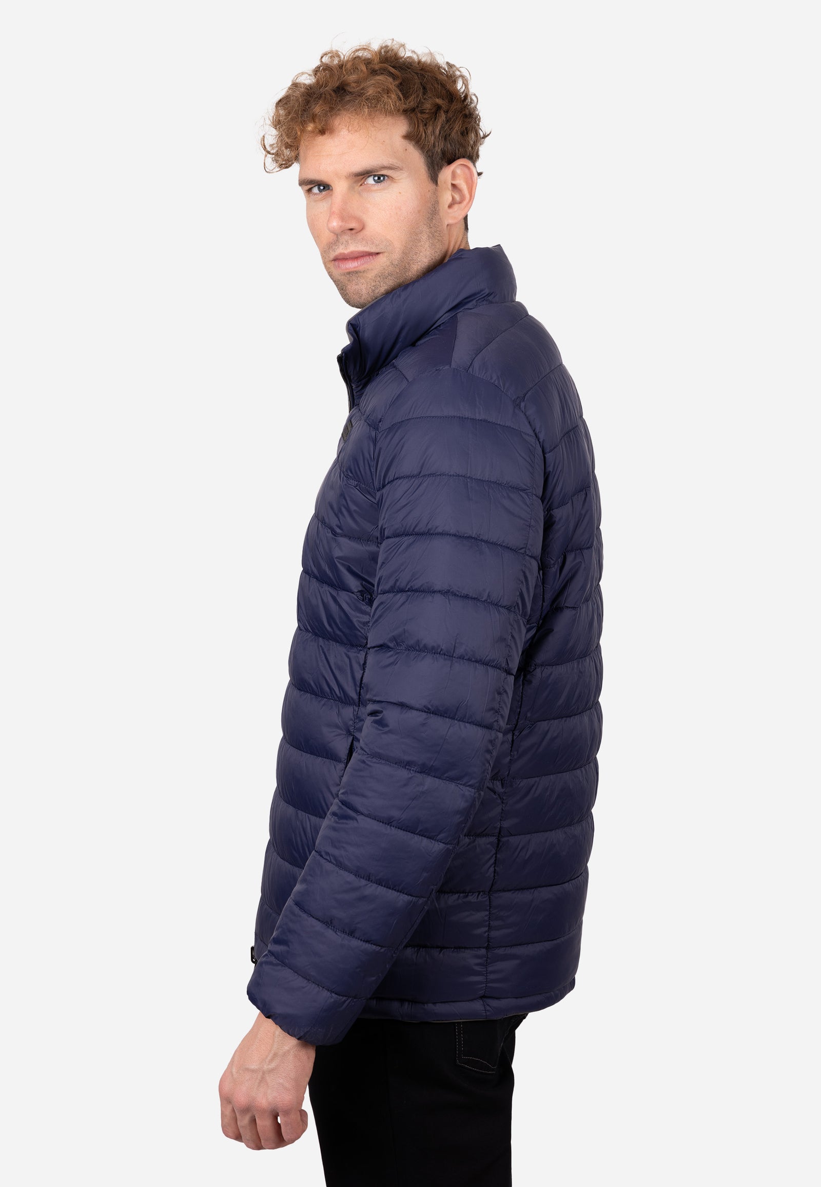 Chaquetón Reversible Hombre Azul–Gris con Capucha Ligero, Térmico y Resistente al Viento