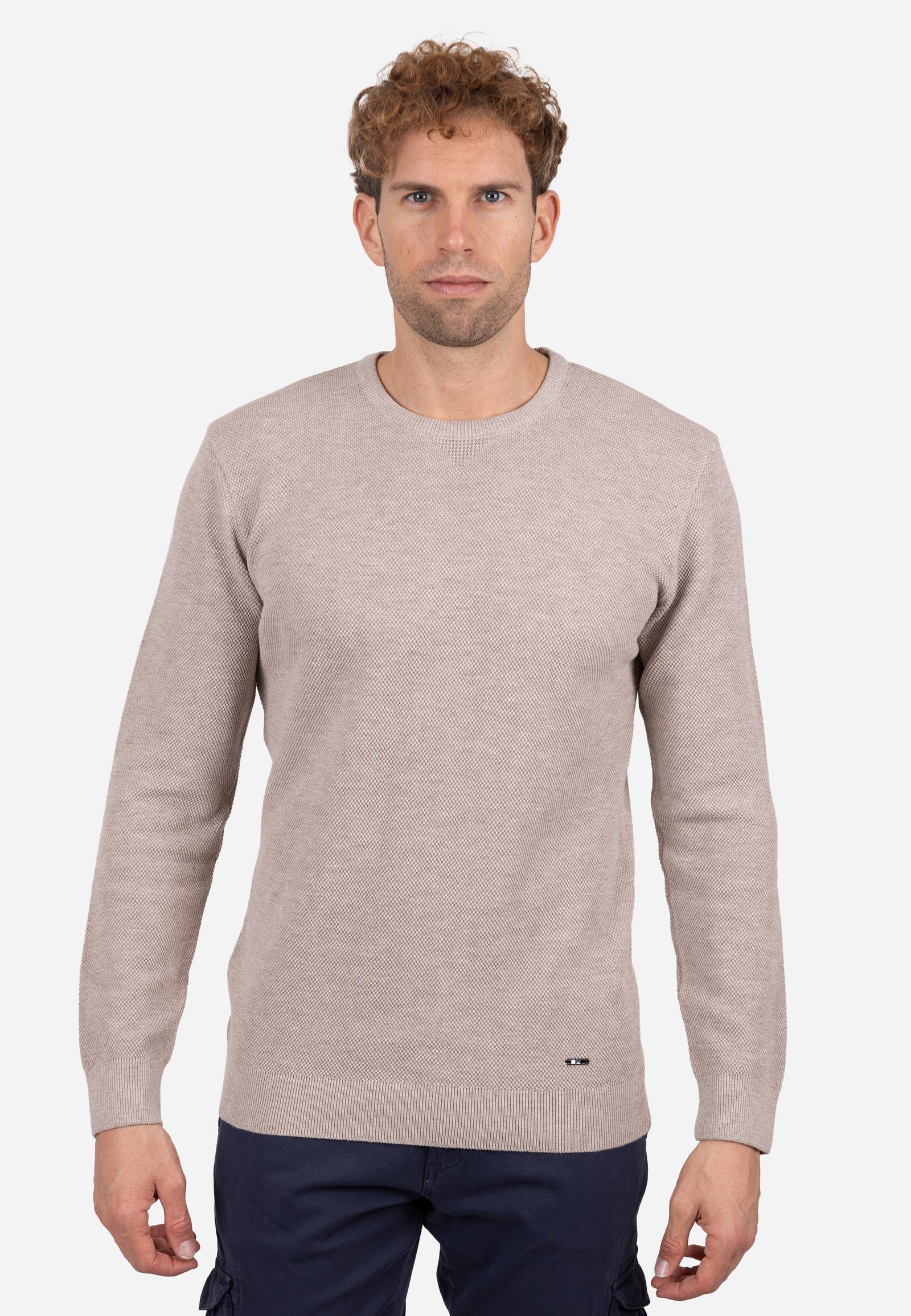 Jersey liso granulado Beige