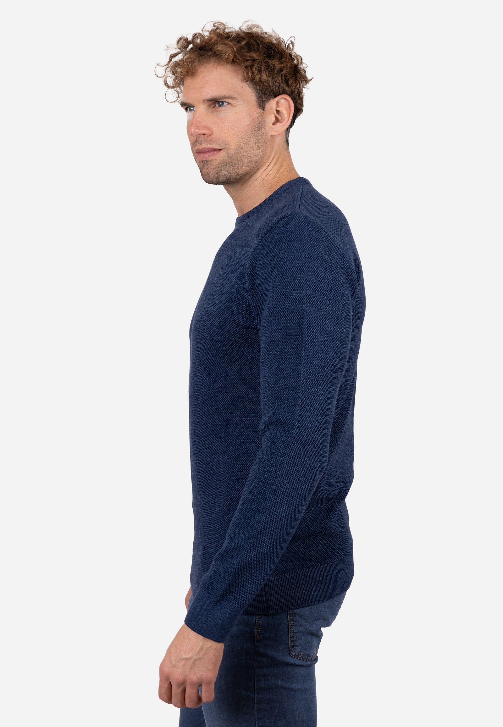 Jersey liso granulado Indigo