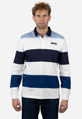 Polo Rugby de Hombre Manga Larga Marino y Celeste
