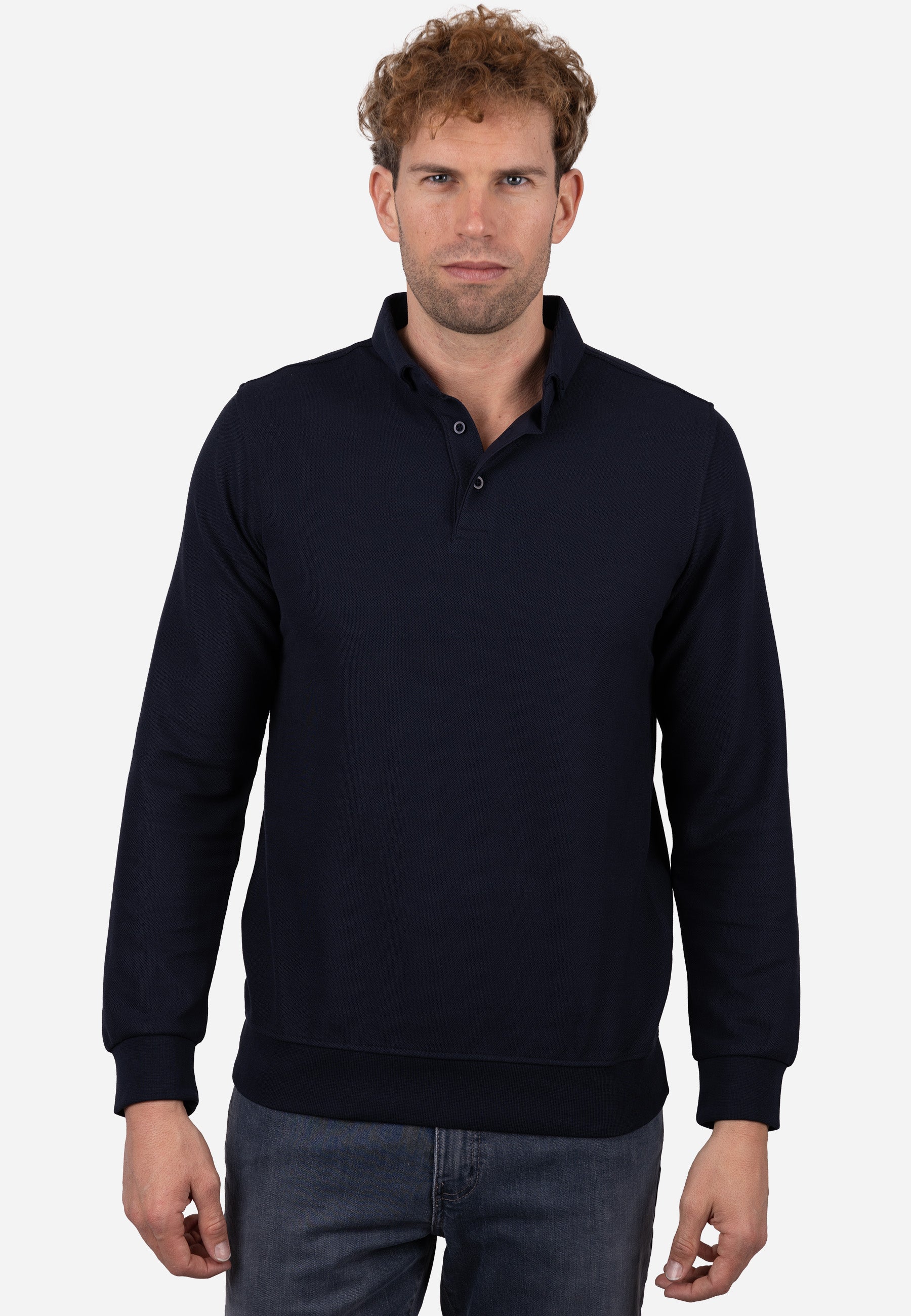 Polo Granito Essential Manga Larga Marino