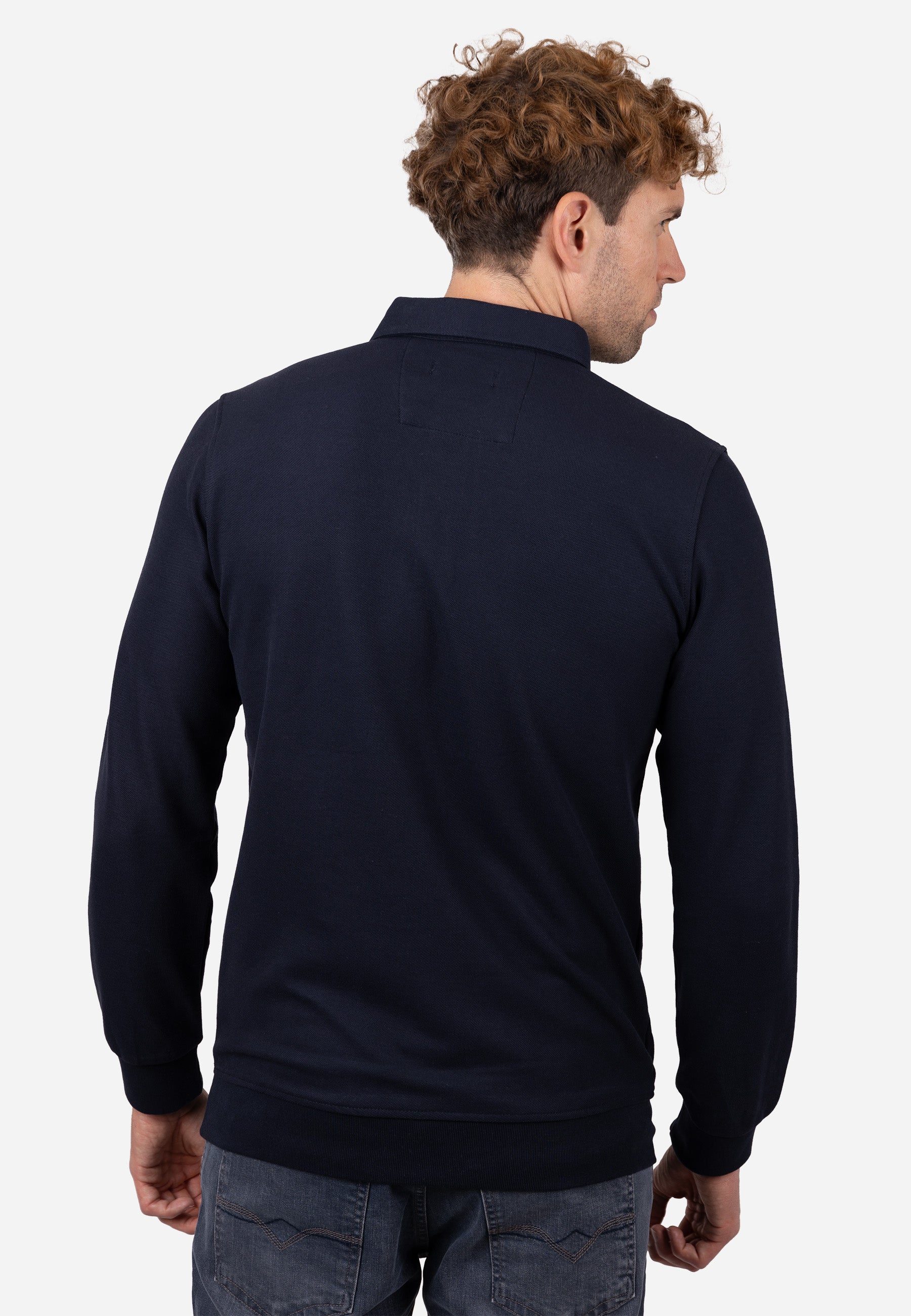 Polo Granito Essential Manga Larga Marino