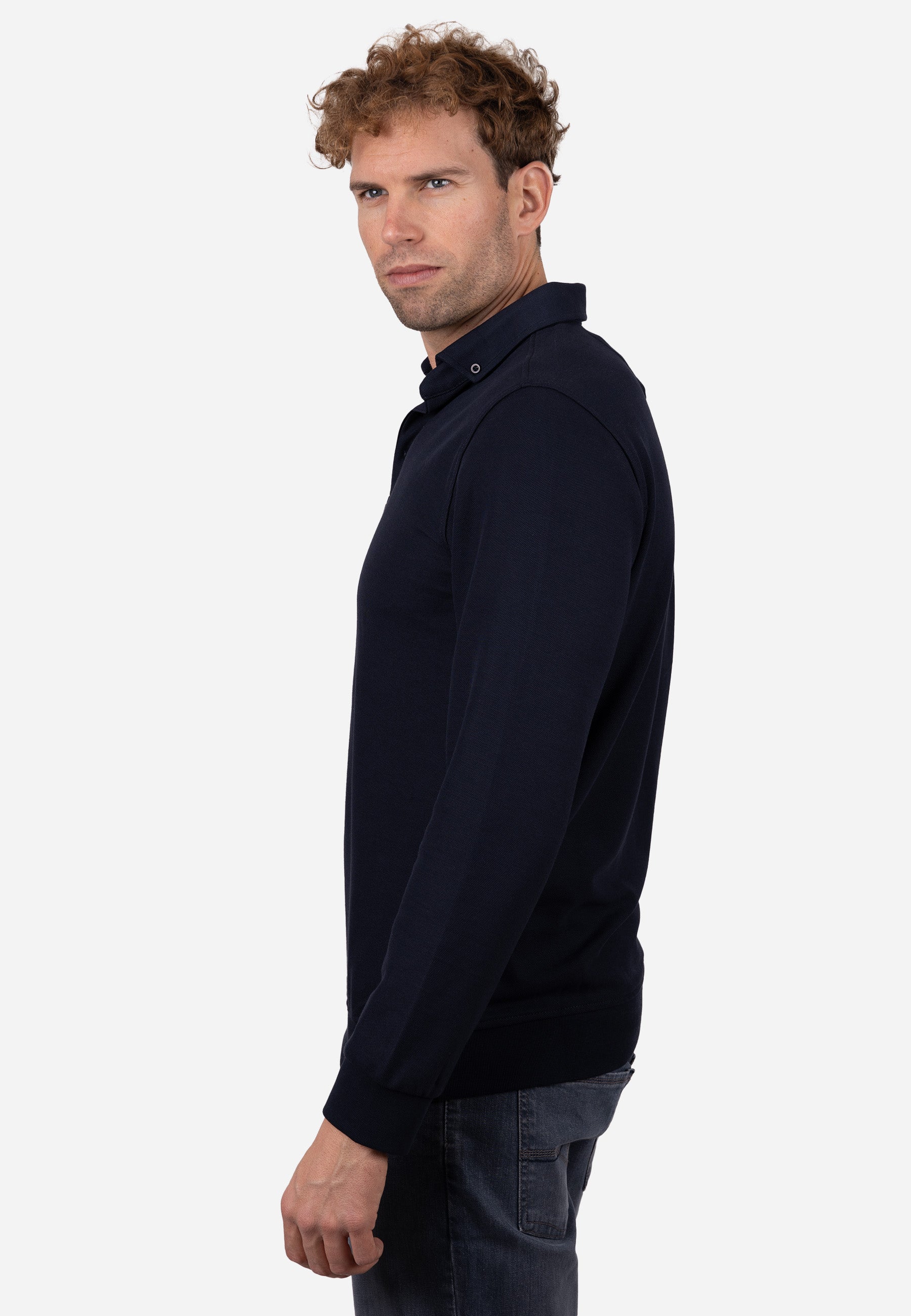 Polo Granito Essential Manga Larga Marino