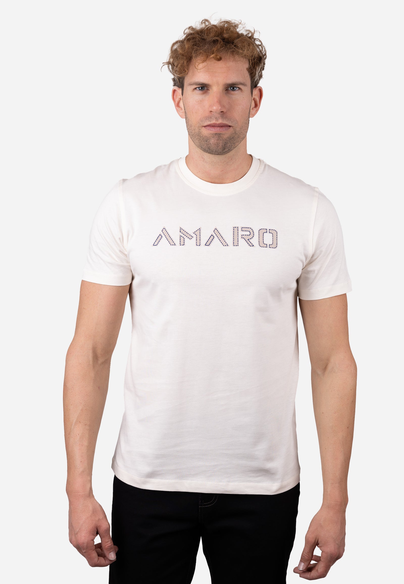 Camiseta AMARO Logo Essentials 100% Algodón Blanco