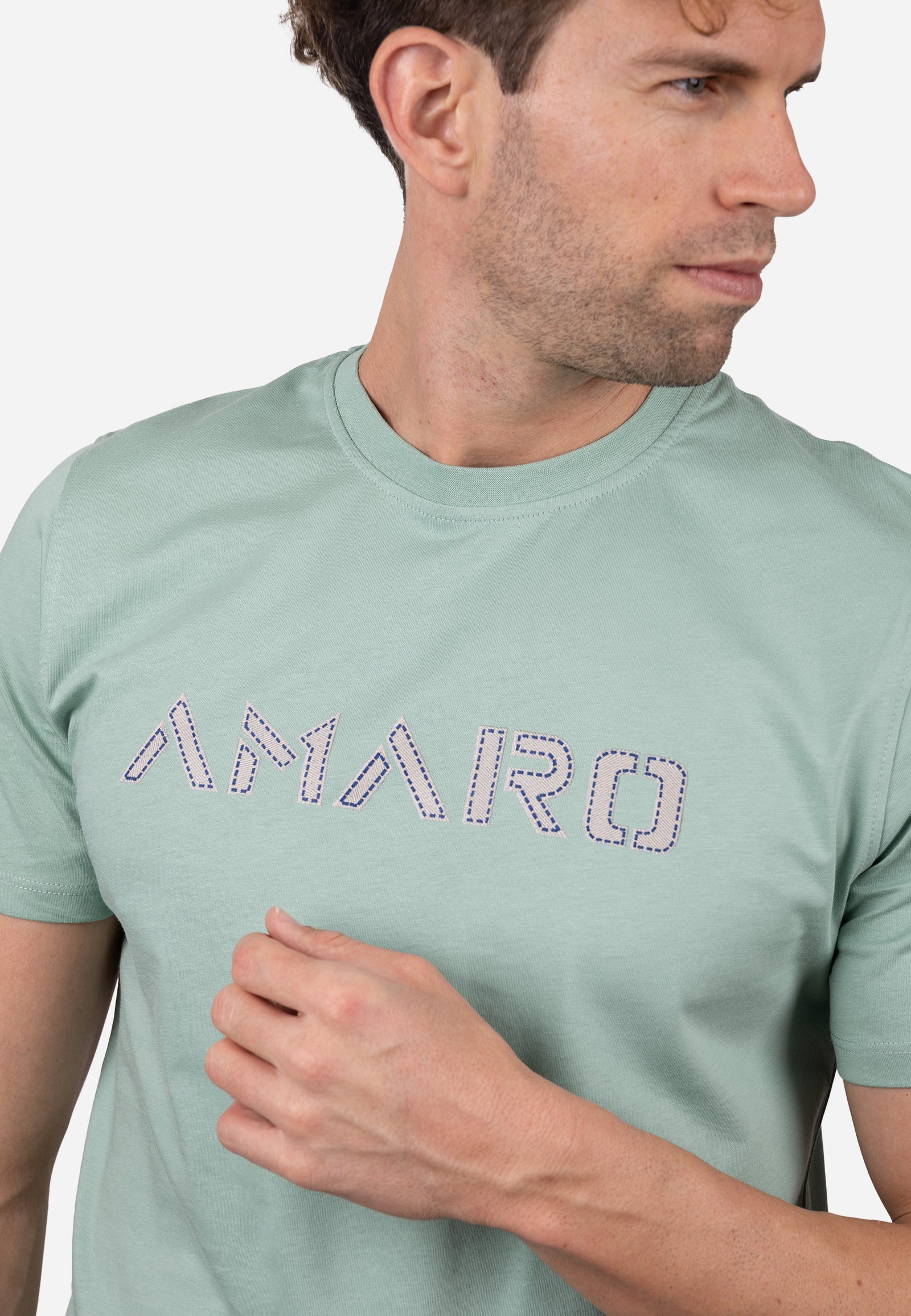 Camiseta AMARO Logo Essentials 100% Algodón Verde