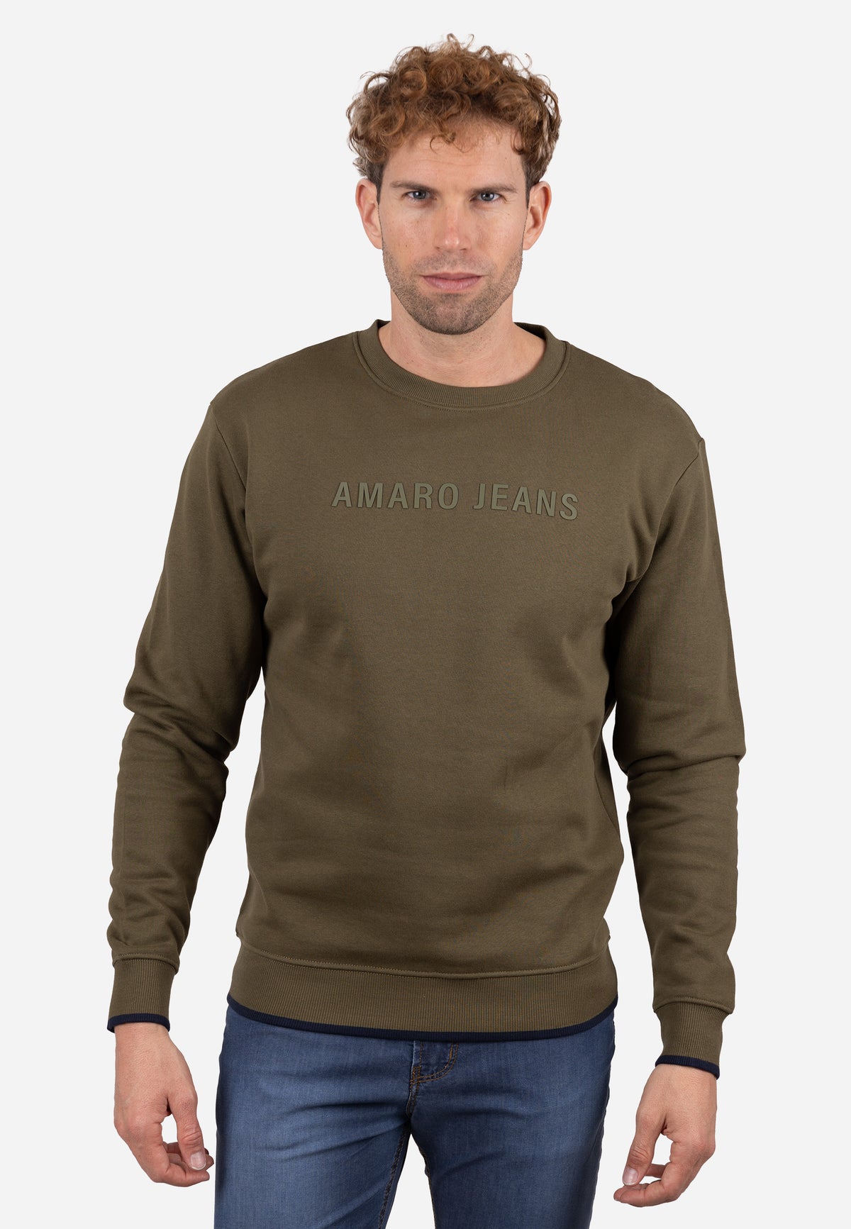 Sudadera Khaki con Bordado AMARO JEANS