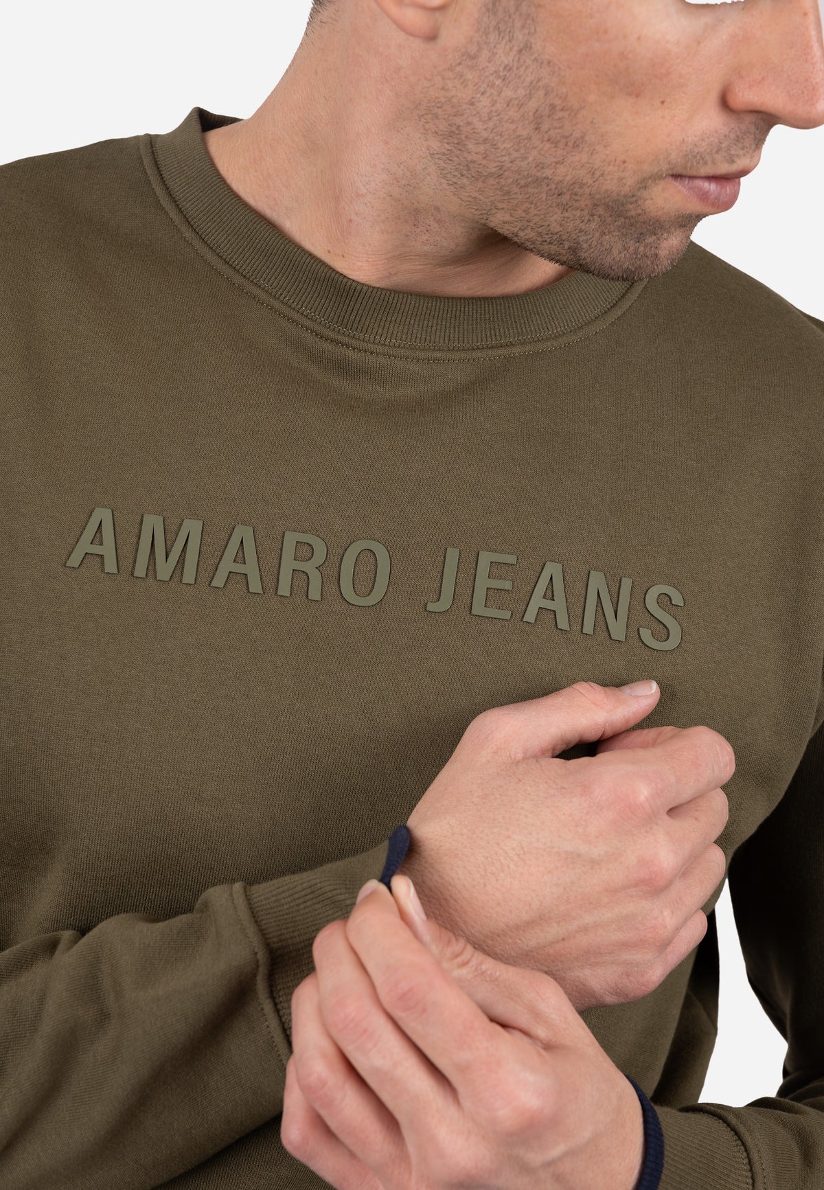 Sudadera Khaki con Bordado AMARO JEANS