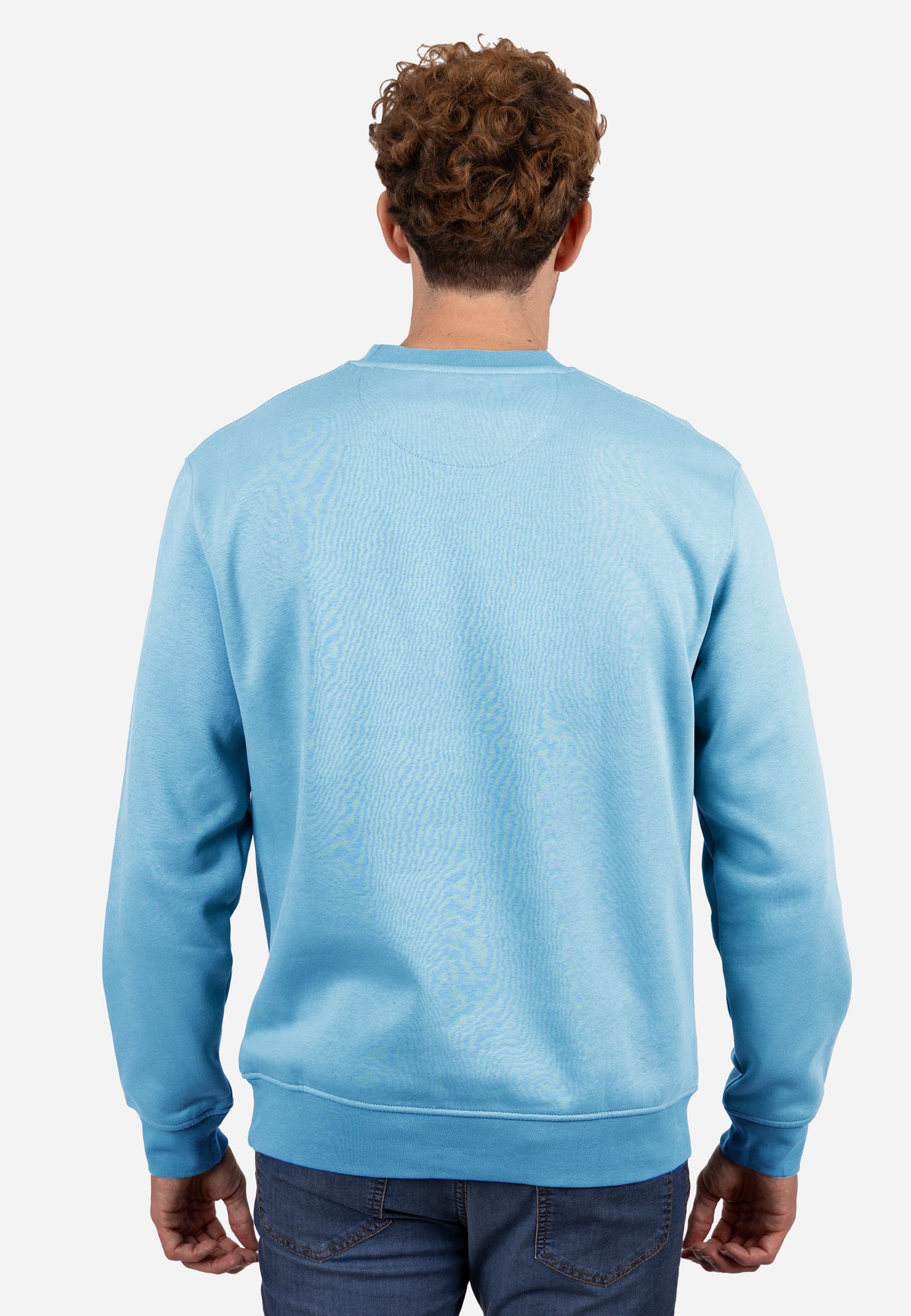 Sudadera Básica AJ Marino con Bordado Tonal Celeste