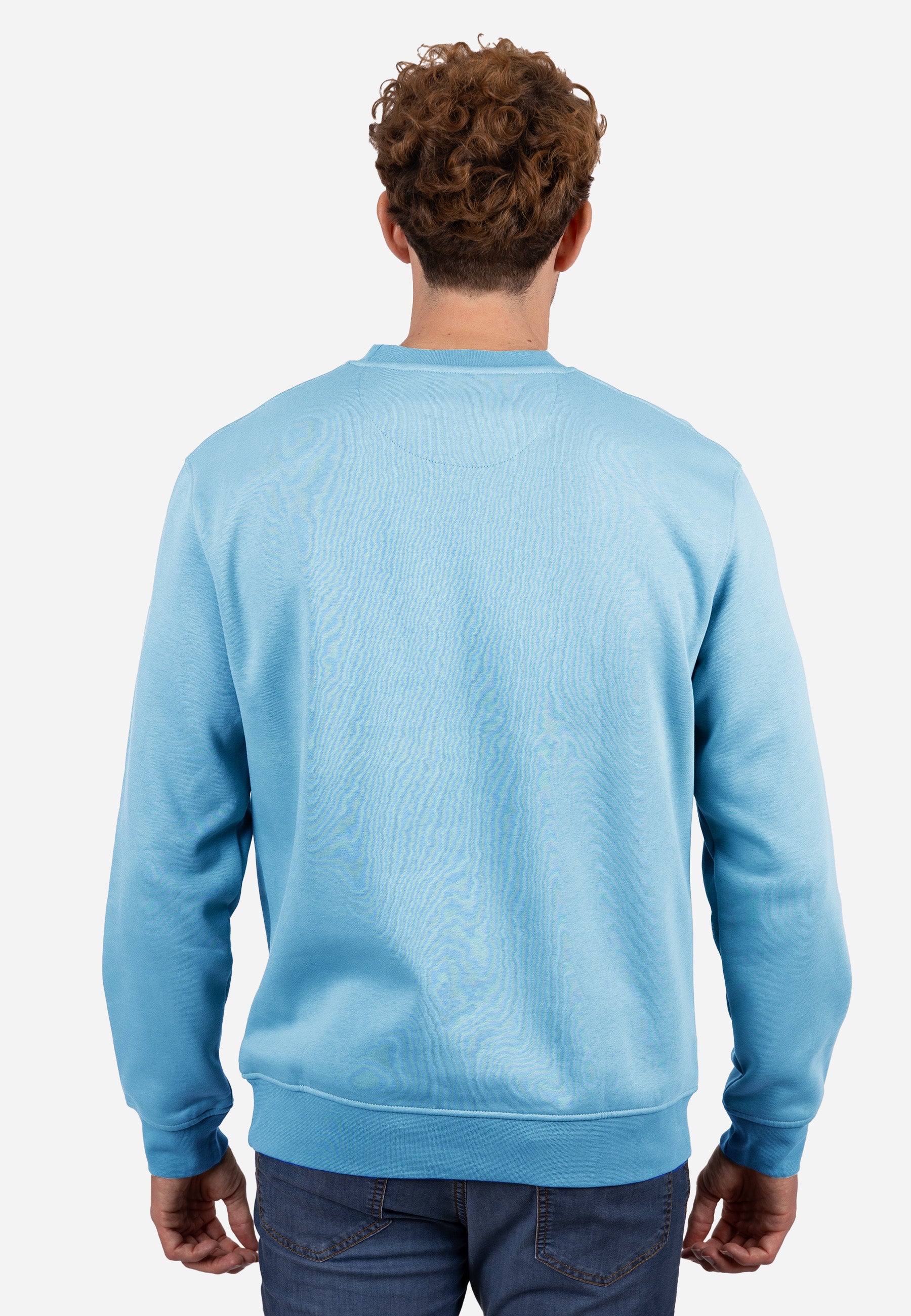 Sudadera Básica AJ Marino con Bordado Tonal Celeste