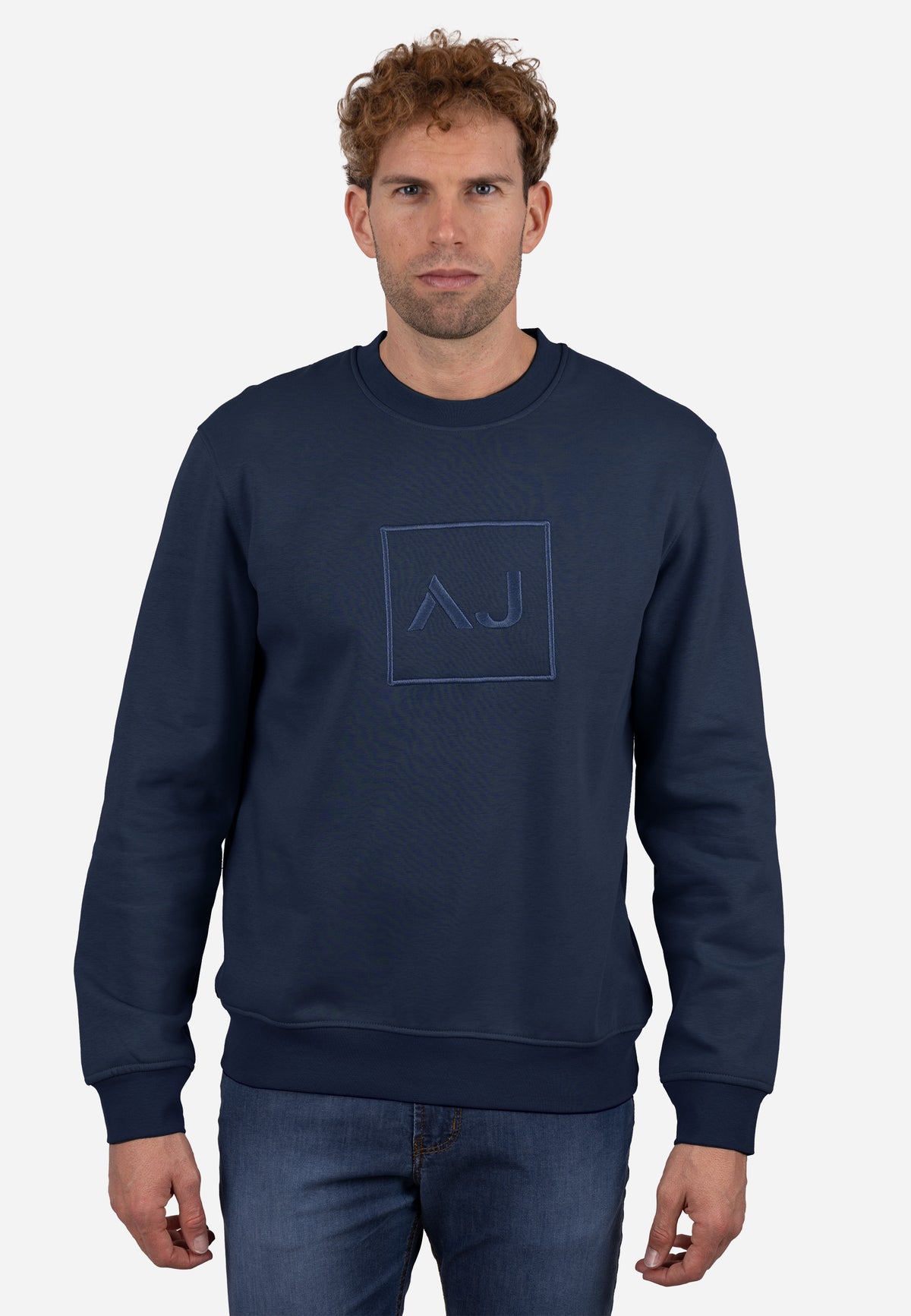 Sudadera Básica AJ Marino con Bordado Tonal Marino