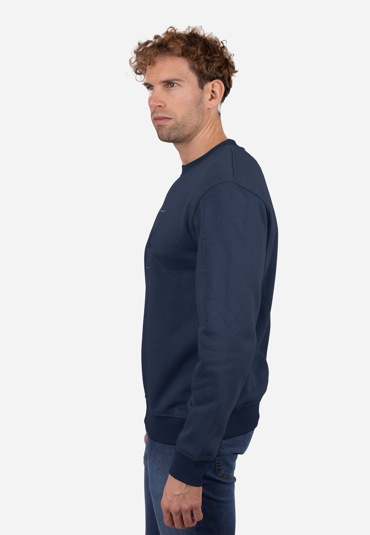 Sudadera Básica AJ Marino con Bordado Tonal Marino