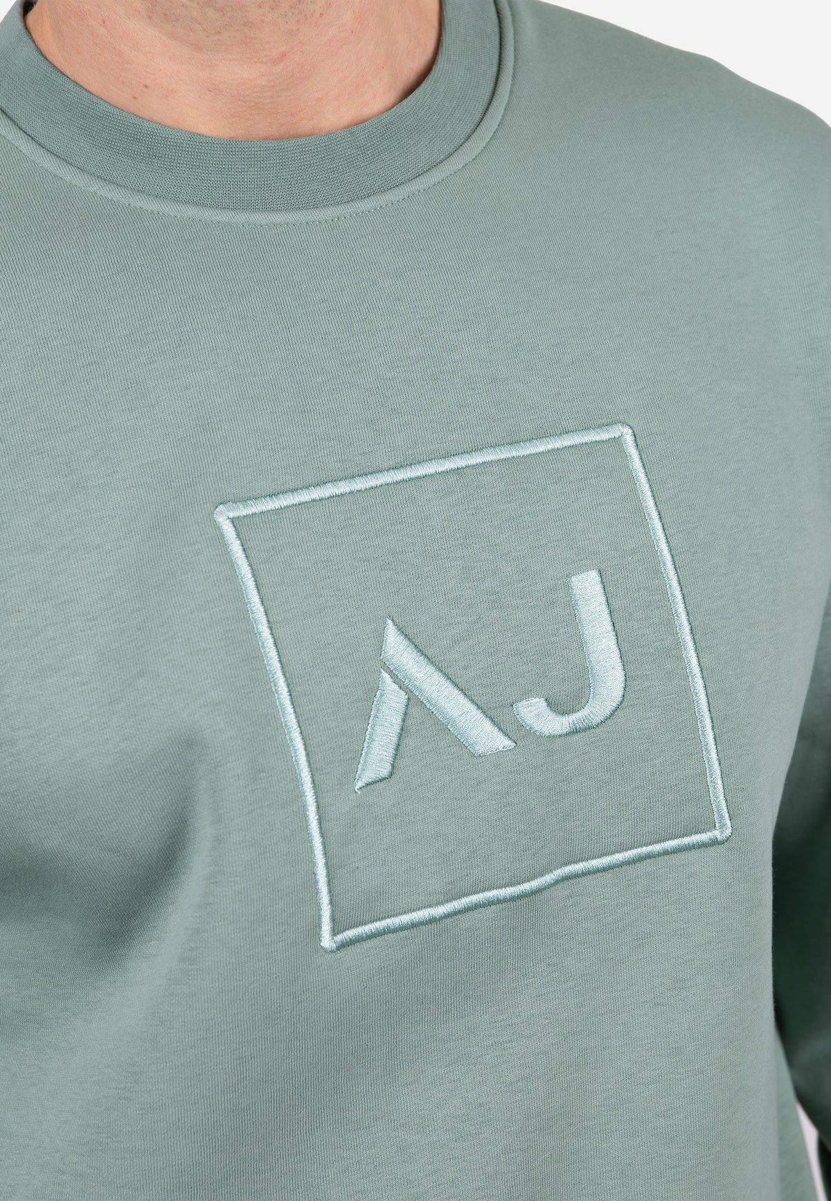 Sudadera Básica AJ Marino con Bordado Tonal Verde