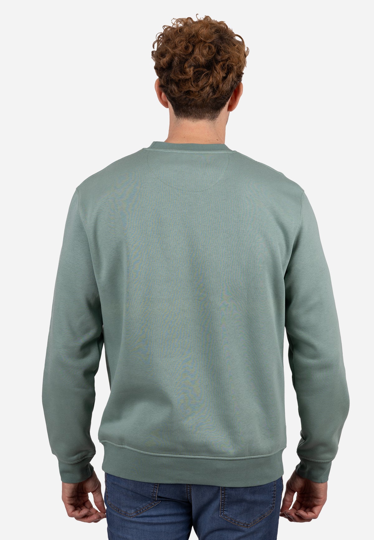 Sudadera Básica AJ Marino con Bordado Tonal Verde