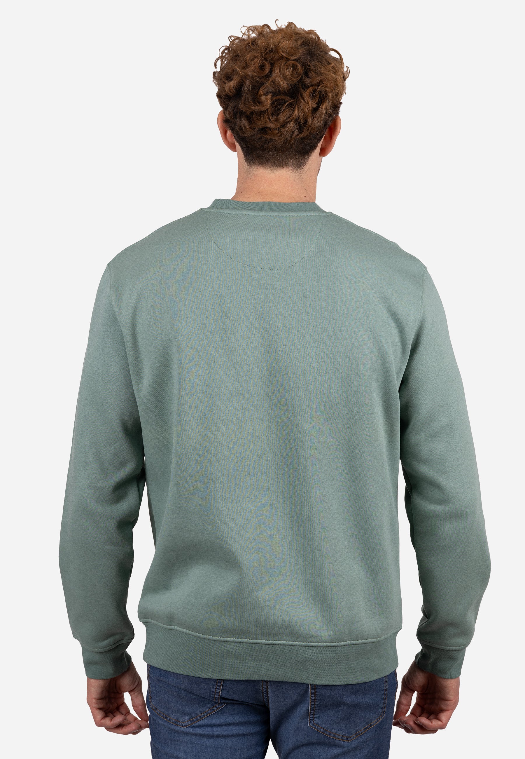 Sudadera Básica AJ Marino con Bordado Tonal Verde